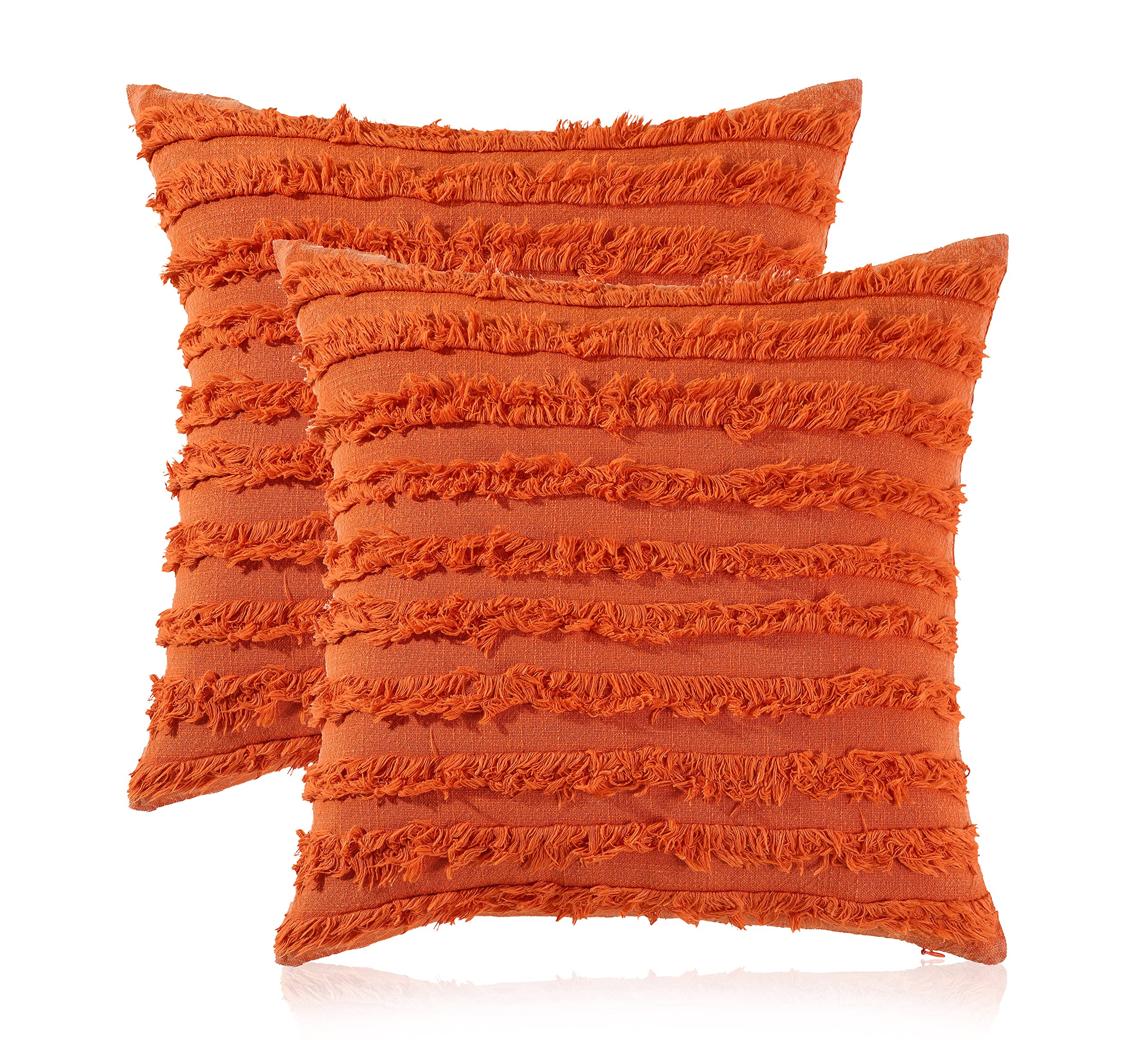 Mosey Cushion Cover 22 Inch X 22 Inch Set Of 2 | Boho Cushion Cover 22X22 Inches Orange