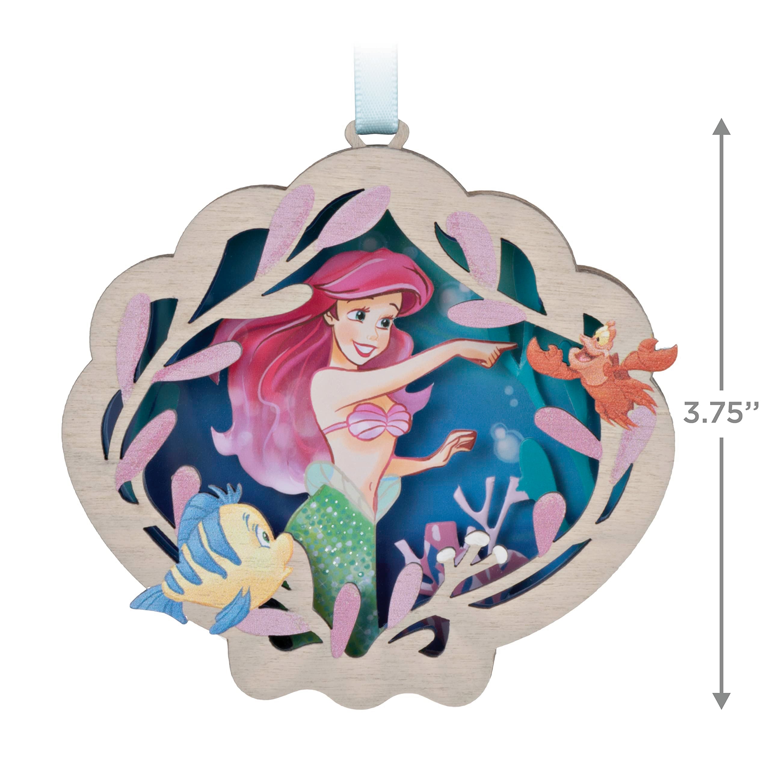 Hallmark Keepsake Disney Princess Christmas Ornament 2023, The Little Mermaid Ariel and Friends, Papercraft