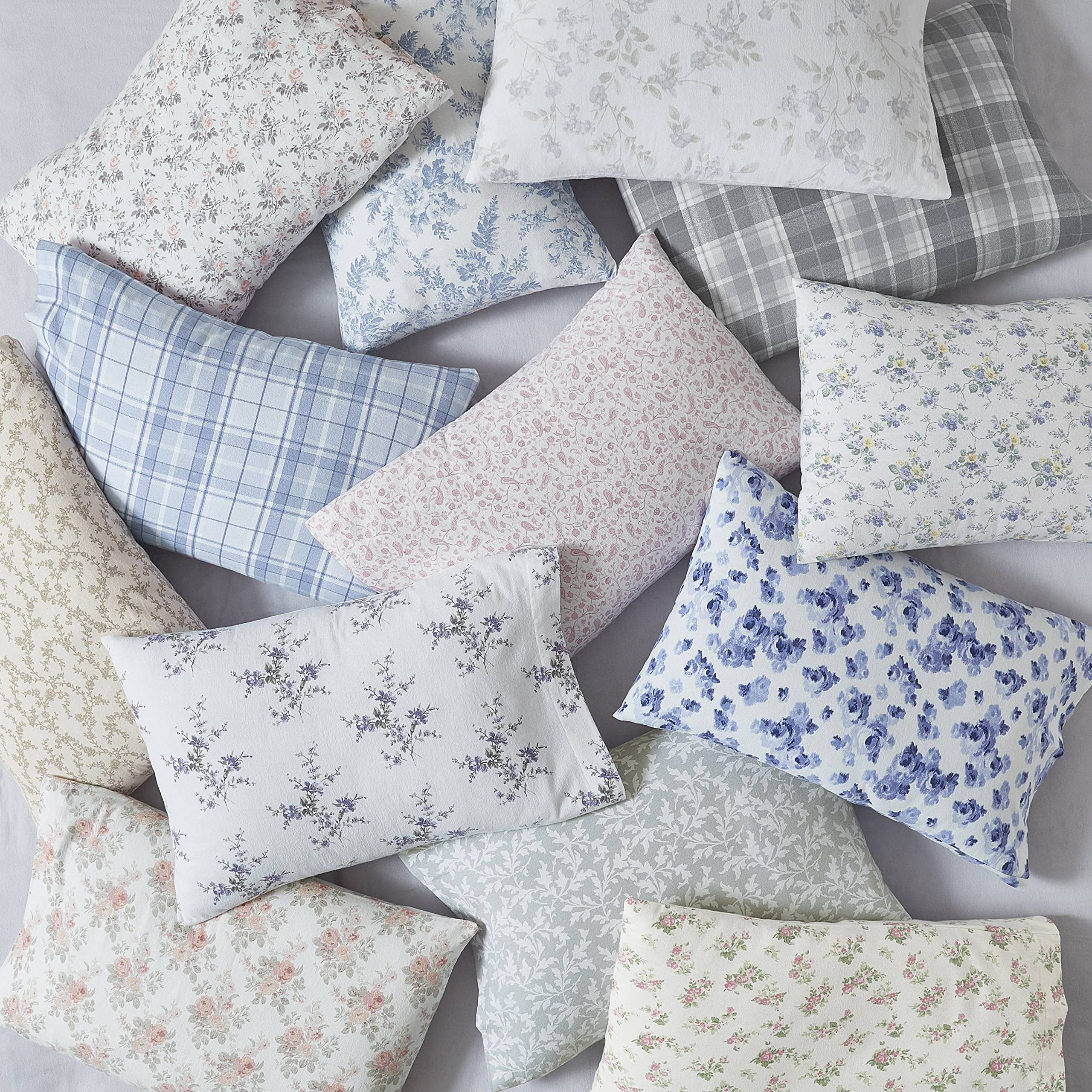 Laura Ashley Home - Queen Sheets, Cotton Flannel Bedding Set, Brushed For Extra Softness  Comfort (Victoria, Queen)