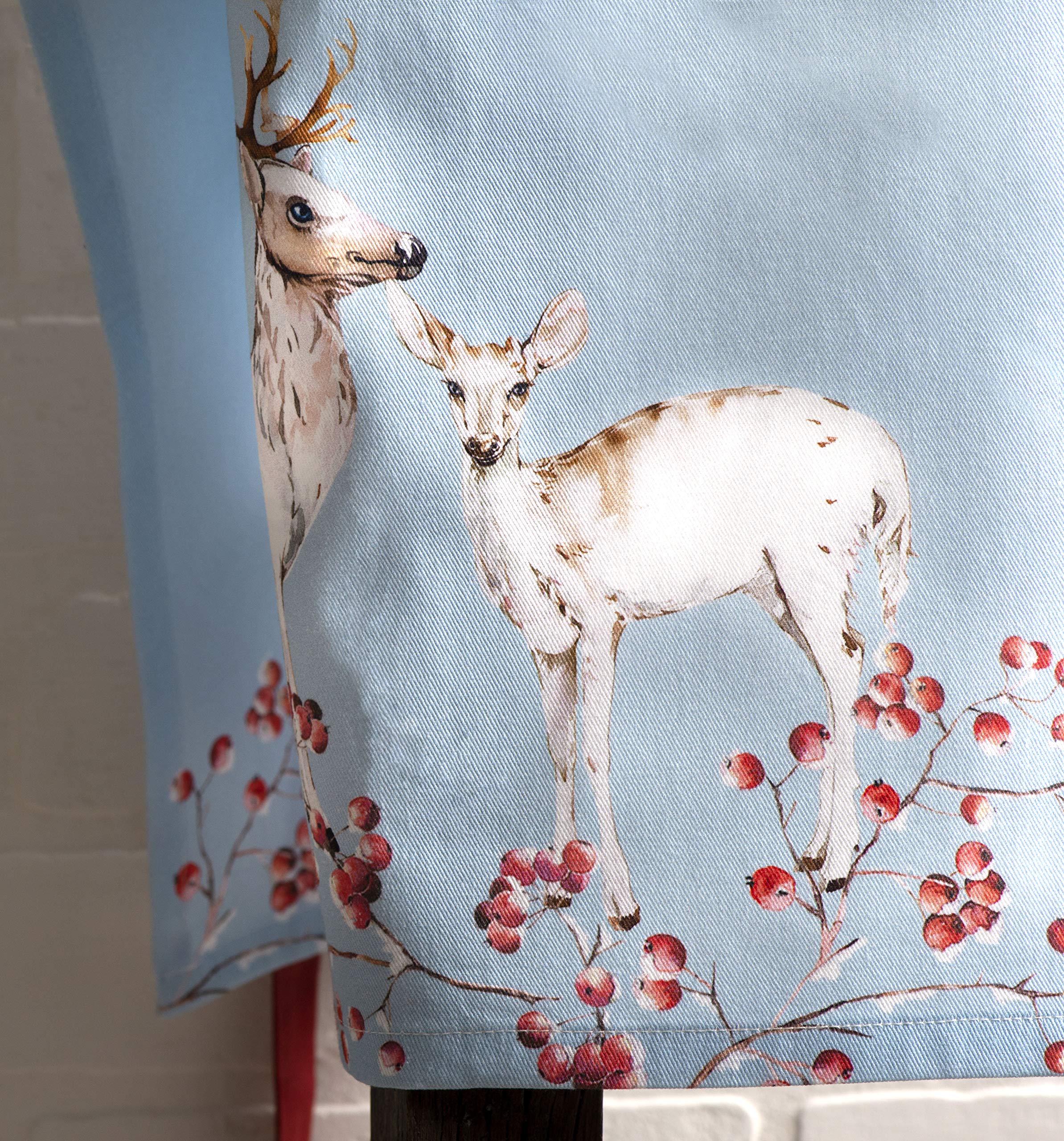 Maison D' Hermine Fairytale Forest 100% Cotton 1 Piece Kitchen Apron With An Adjustable Neck & Hidden Centre Pocket With Long Ti