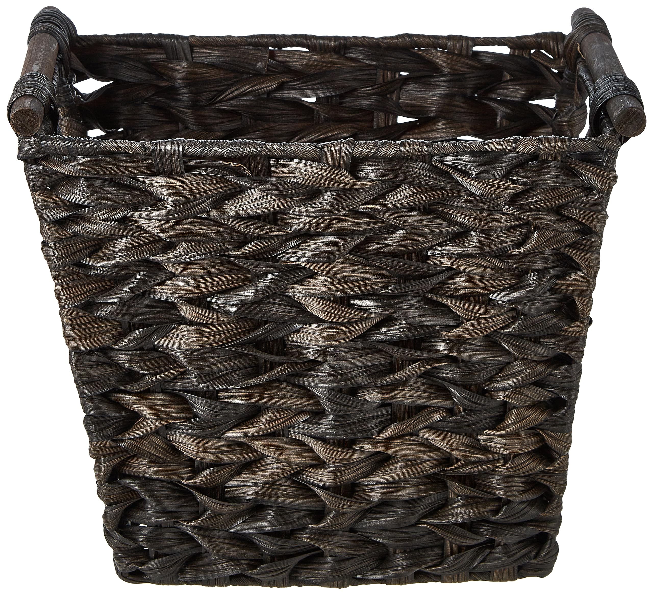 Whitmor Split Rattique Driftwood Brown Waste Basket