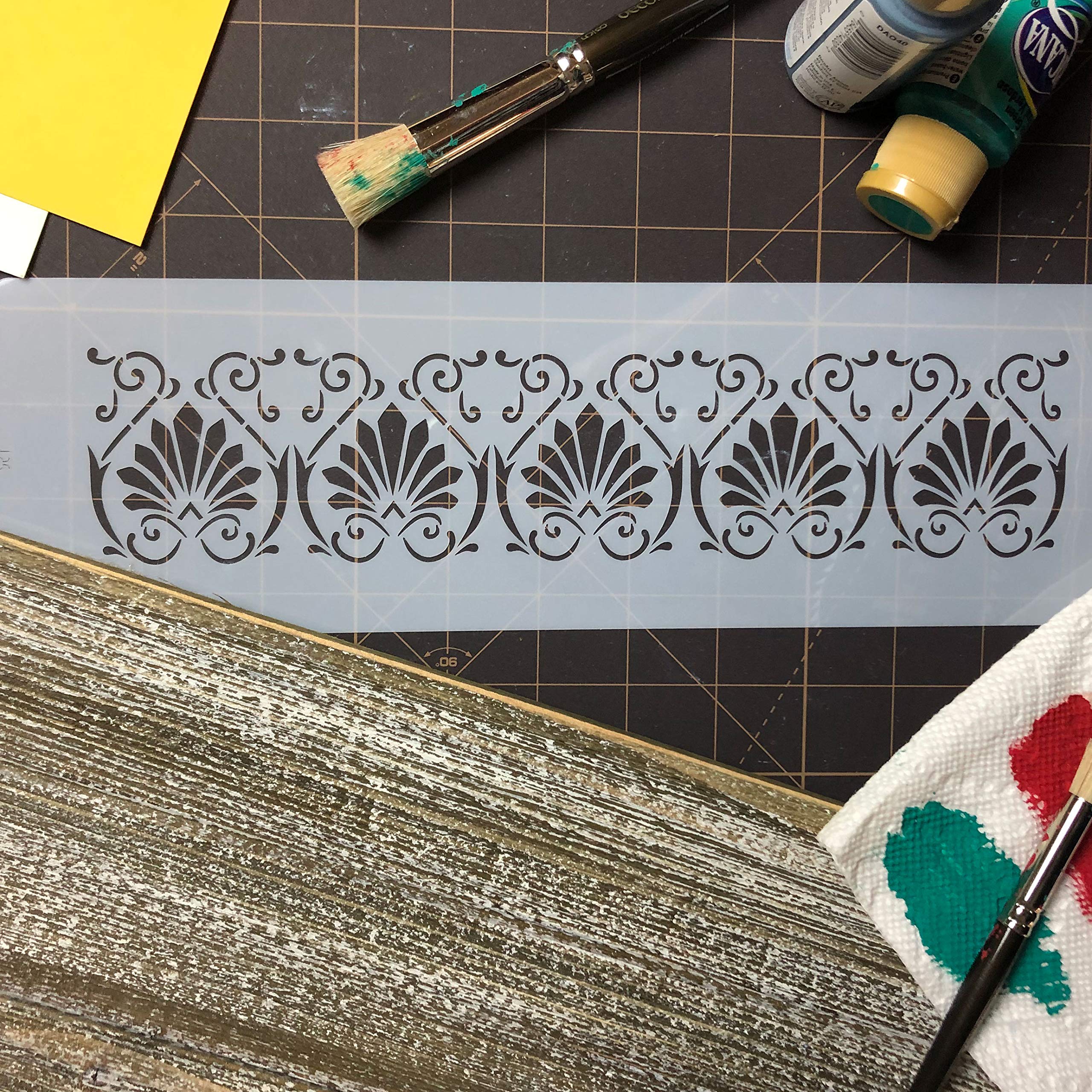 Designer Stencils Athens Cake Stencil Side, Beige/Semi-Transparent