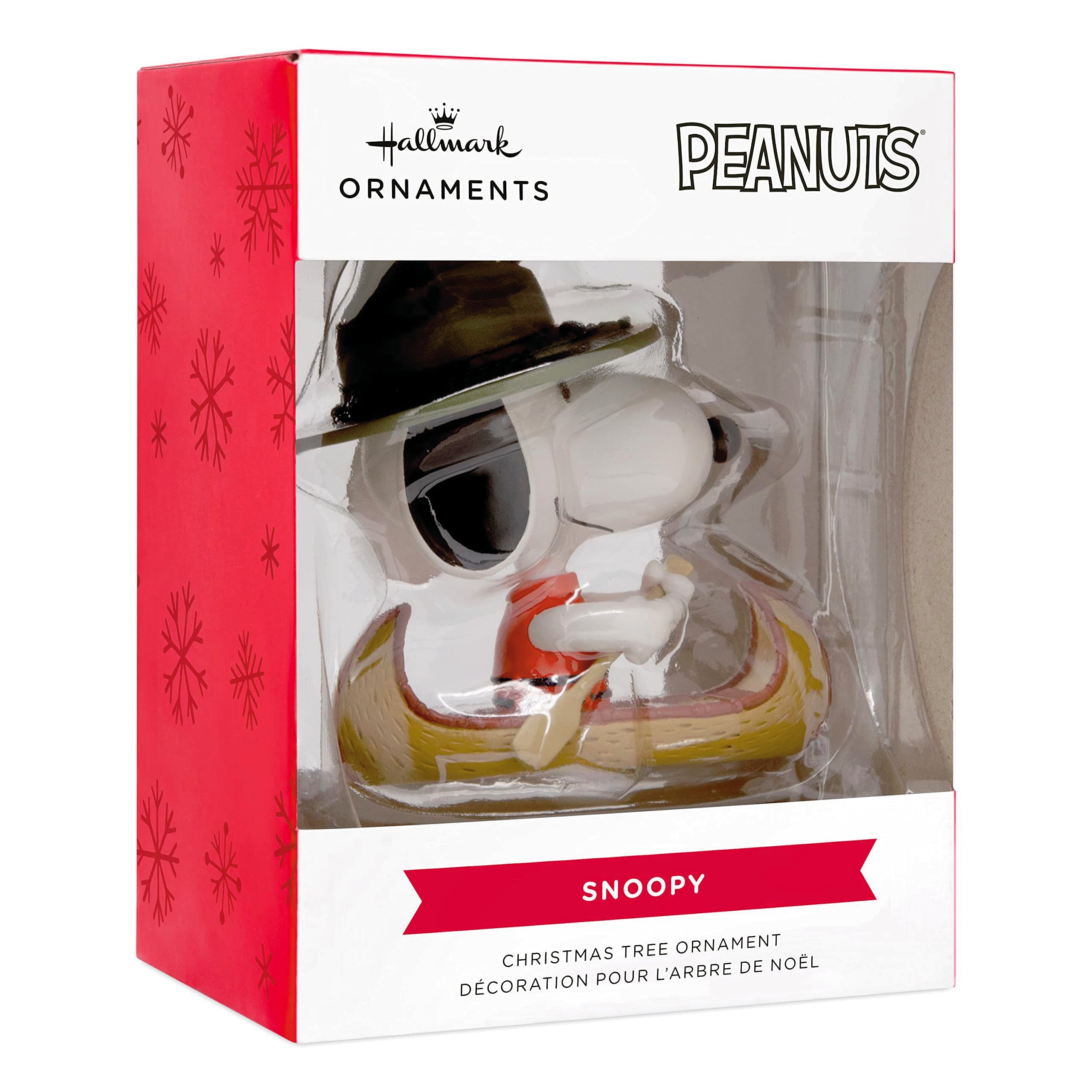 Hallmark Peanuts Snoopy in Canoe Christmas Ornament