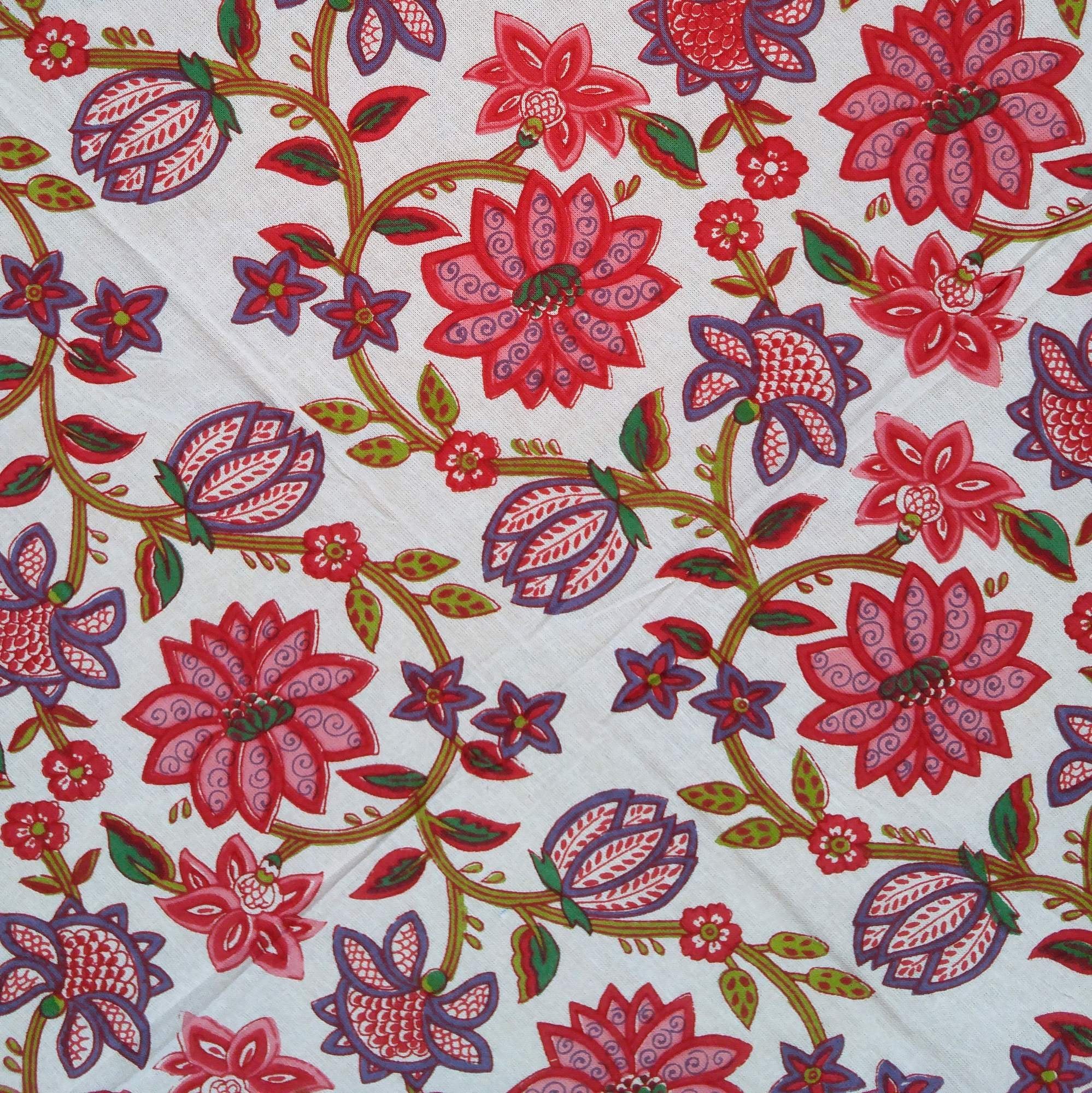 Floral Tablecloth For Round Tables Pink Red Green White Cotton Floral Kitchen Table Linen Round 90 Inches