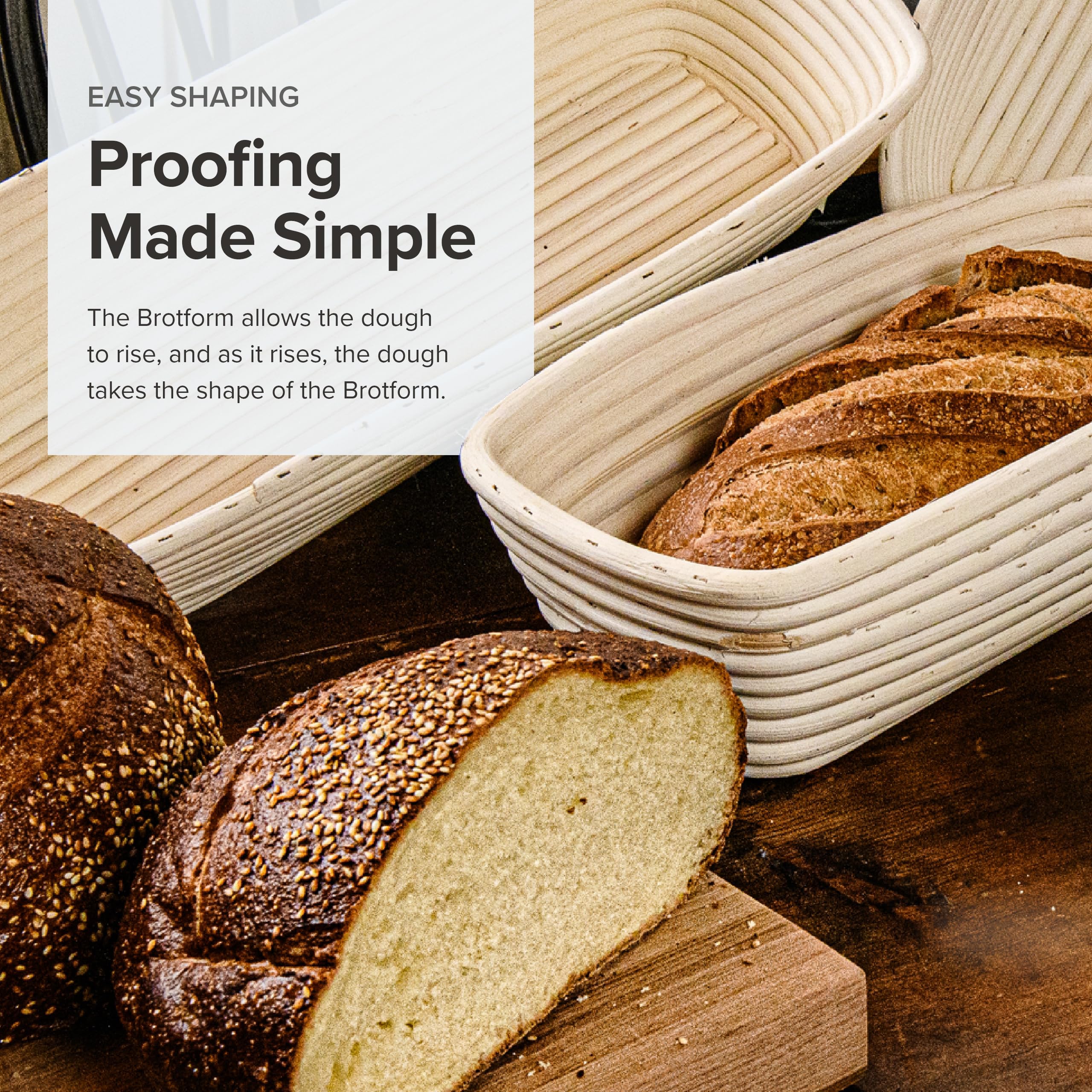 Frieling Proofing Basket - Brotform Bread Rising Banneton And Serving Basket - Baguette - 17-Inch By 4-Inch - Bread Rising Baske