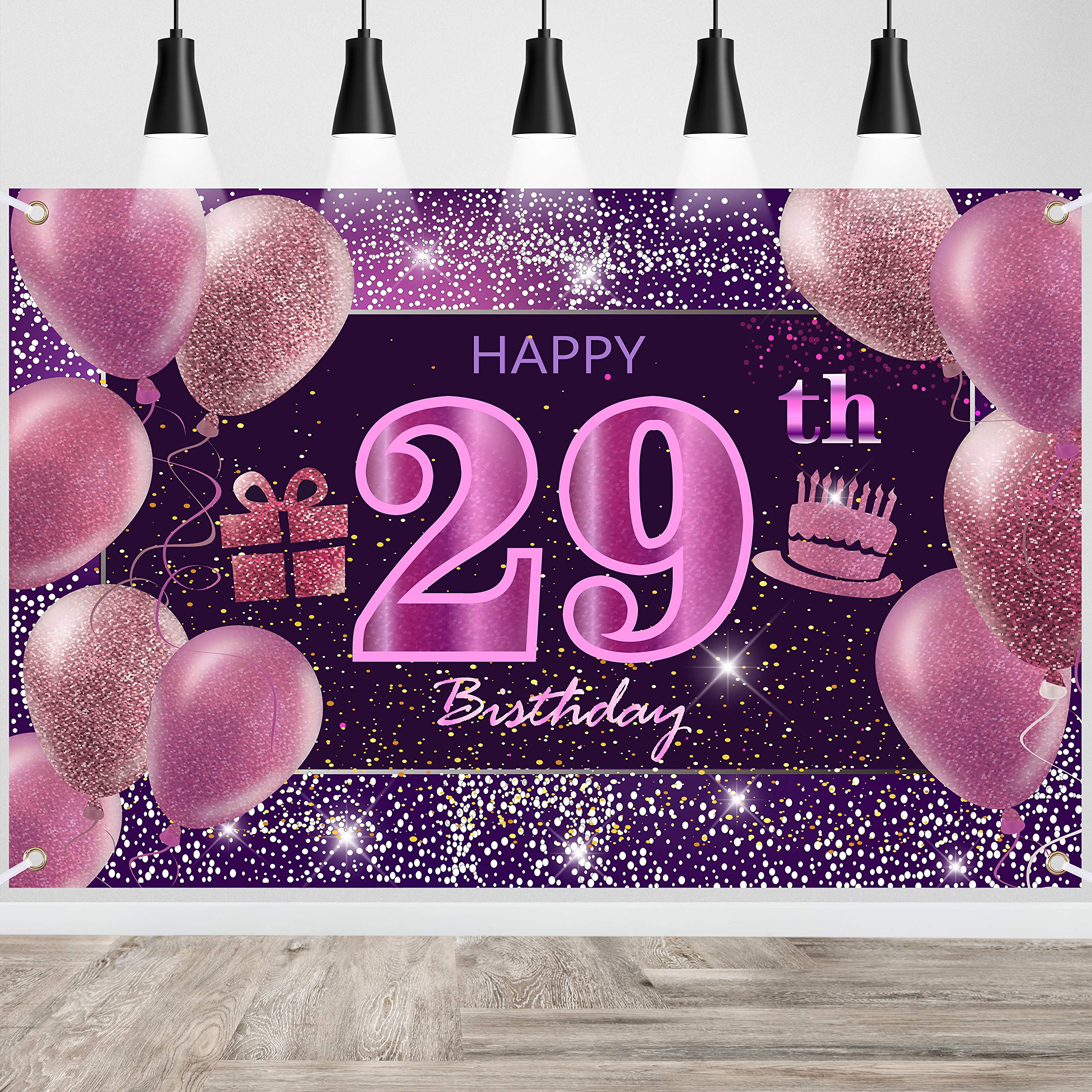 29Th Birthday Decorations For Girls Imisi Happy Birthday Banner Pink Decorations For A Party Birthday Backdrop For Women