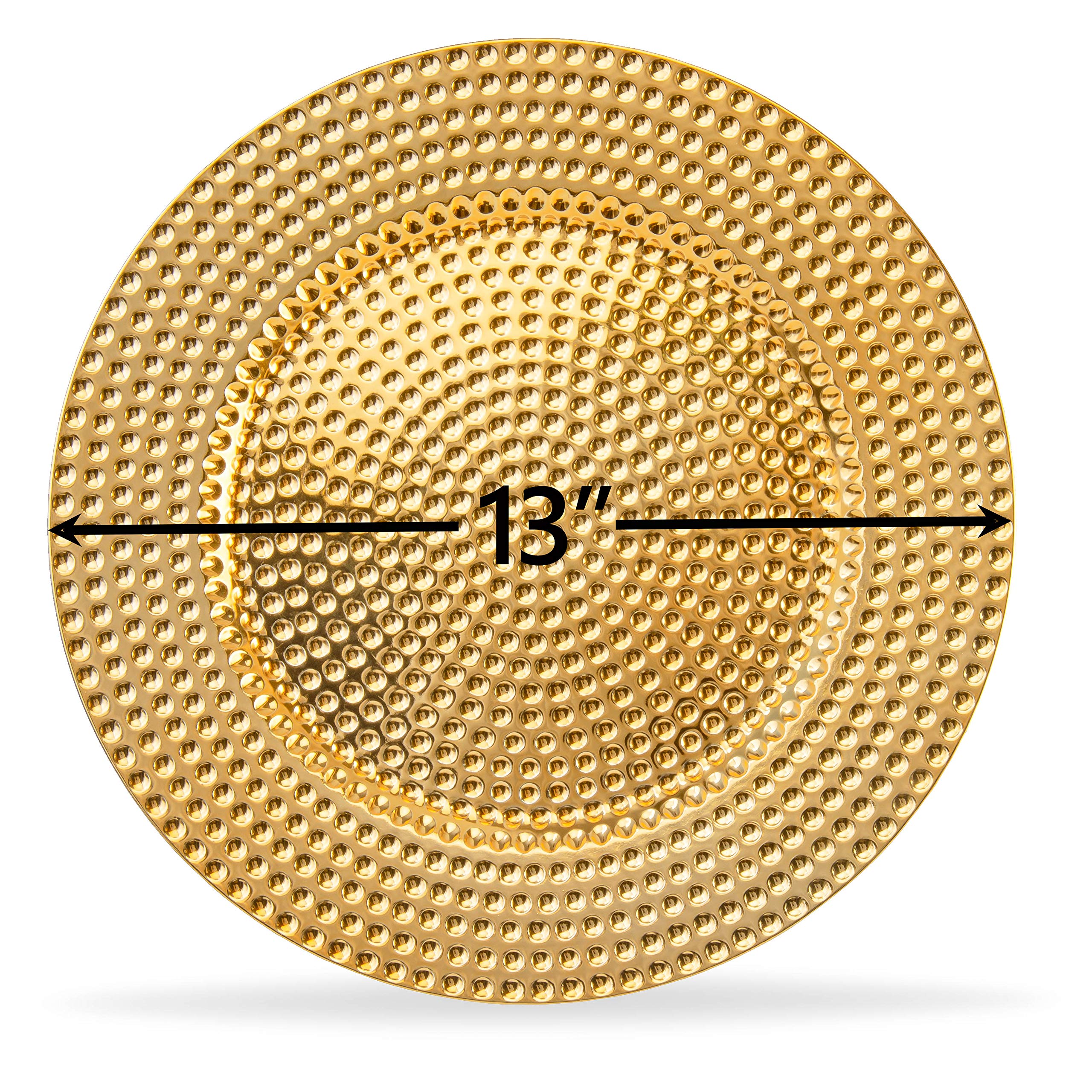 Home Collectives 13 Inch Round Elegant Serve Ware Charger Plates With Matching Napkin Rings, Wedding, Dinner Party, Event - Choo