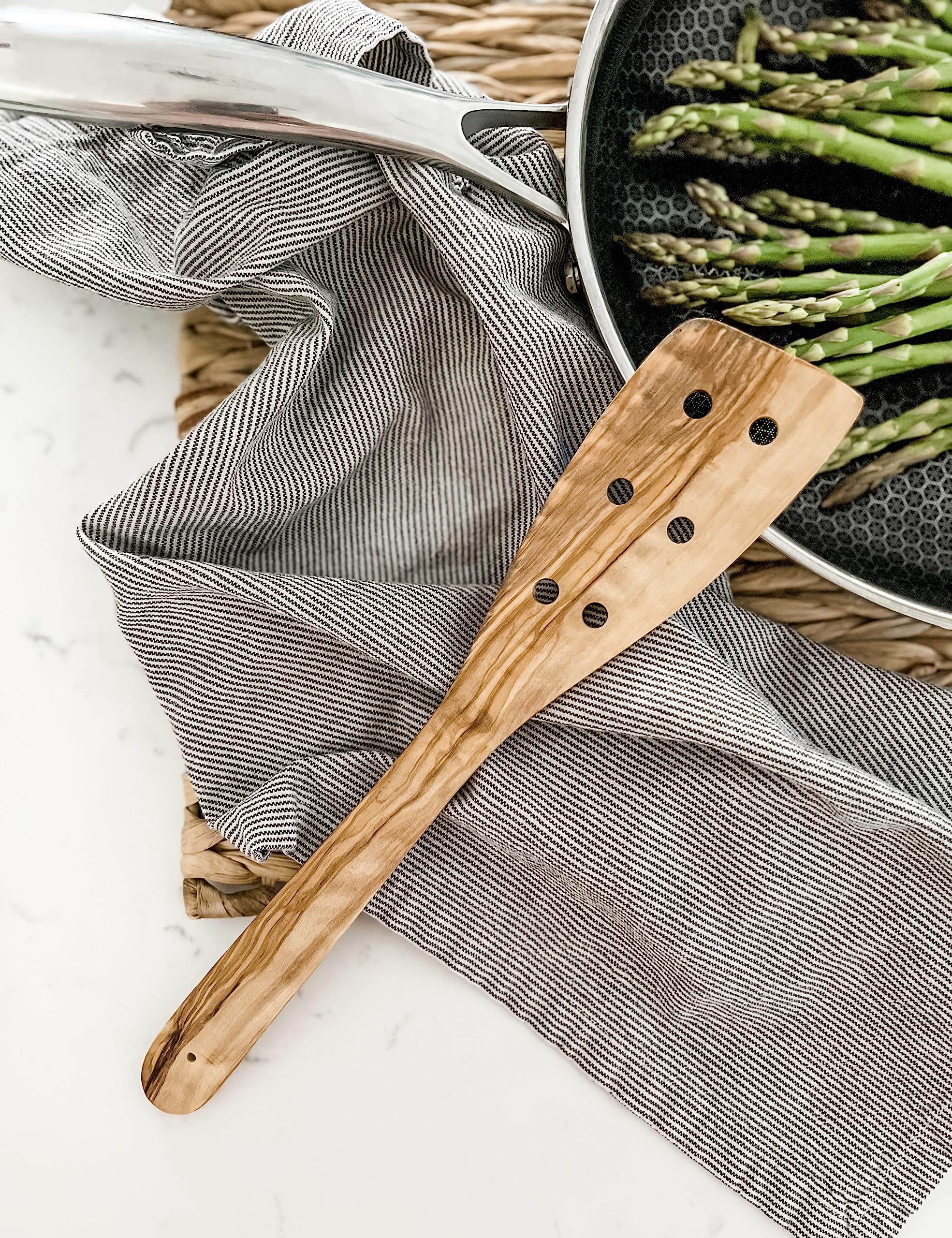 Cilio Toscana Olivewood Utensil Set Includes Assorted Cooking And Serving Spatulas, Turners And Spoons Natural, 7-Piece
