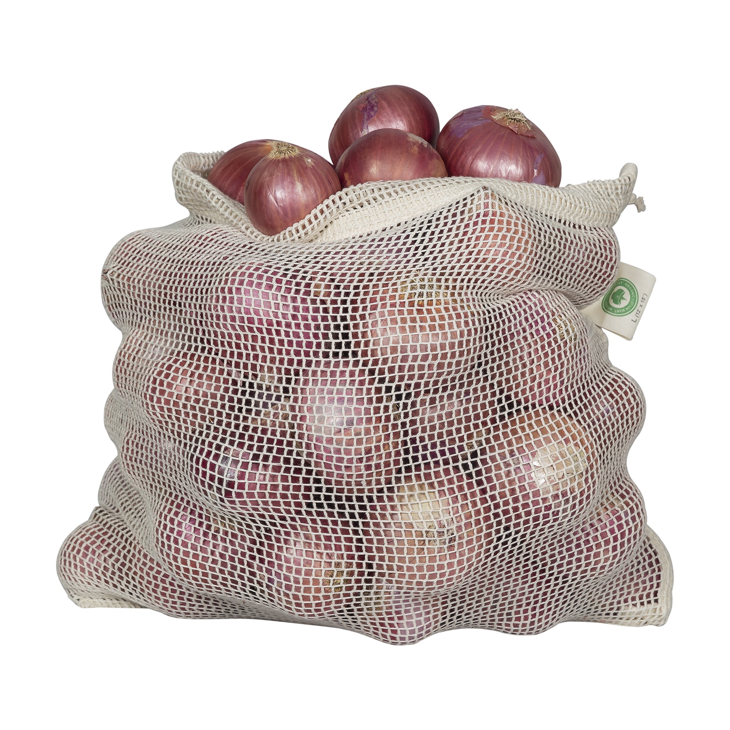 Mesh Grocery Bags - Veggie Bags Reusable - Reusable Mesh Fruit  Vegetable Bags - Eco-friendly Produce Bags - Cotton Net Bags for Produce - Reusable Bags for Produce | 6 Bags (3 XL  3 L)