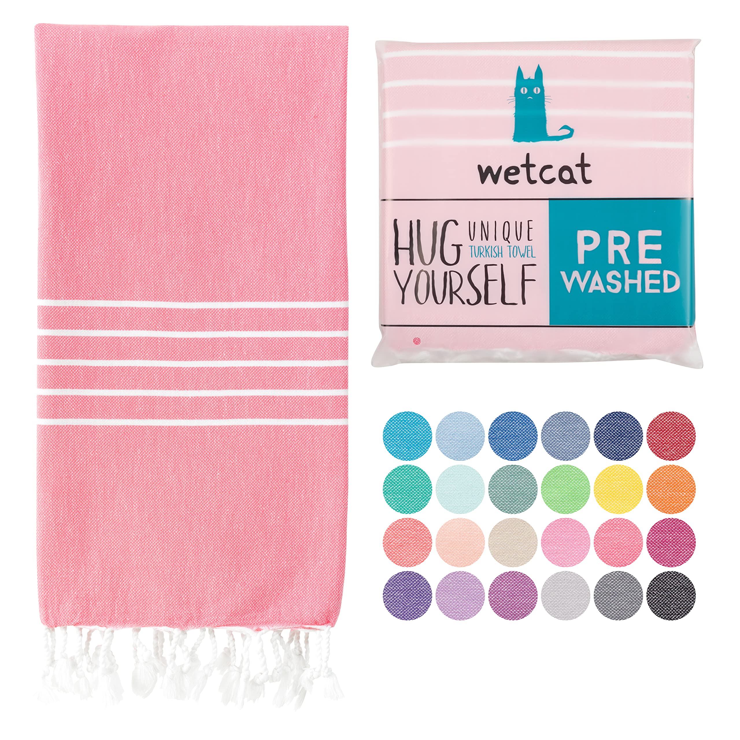 Wetcat Turkish Beach Towel Oversized 38X71 100% Cotton Sand Free Quick Dry Towel Extra Large Turkish Towel Light Travel Towel Fo
