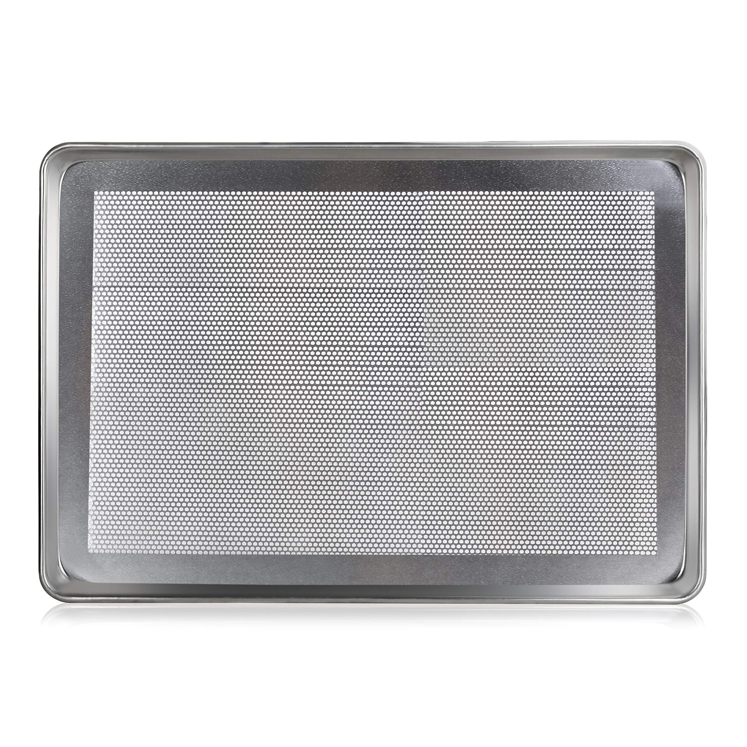 New Star Foodservice 36770 Commercial-Grade 18-Gauge Aluminum Sheet Pan/Bun Pan, Perforated 18'' L X 26'' W X 1'' H (Full Size)