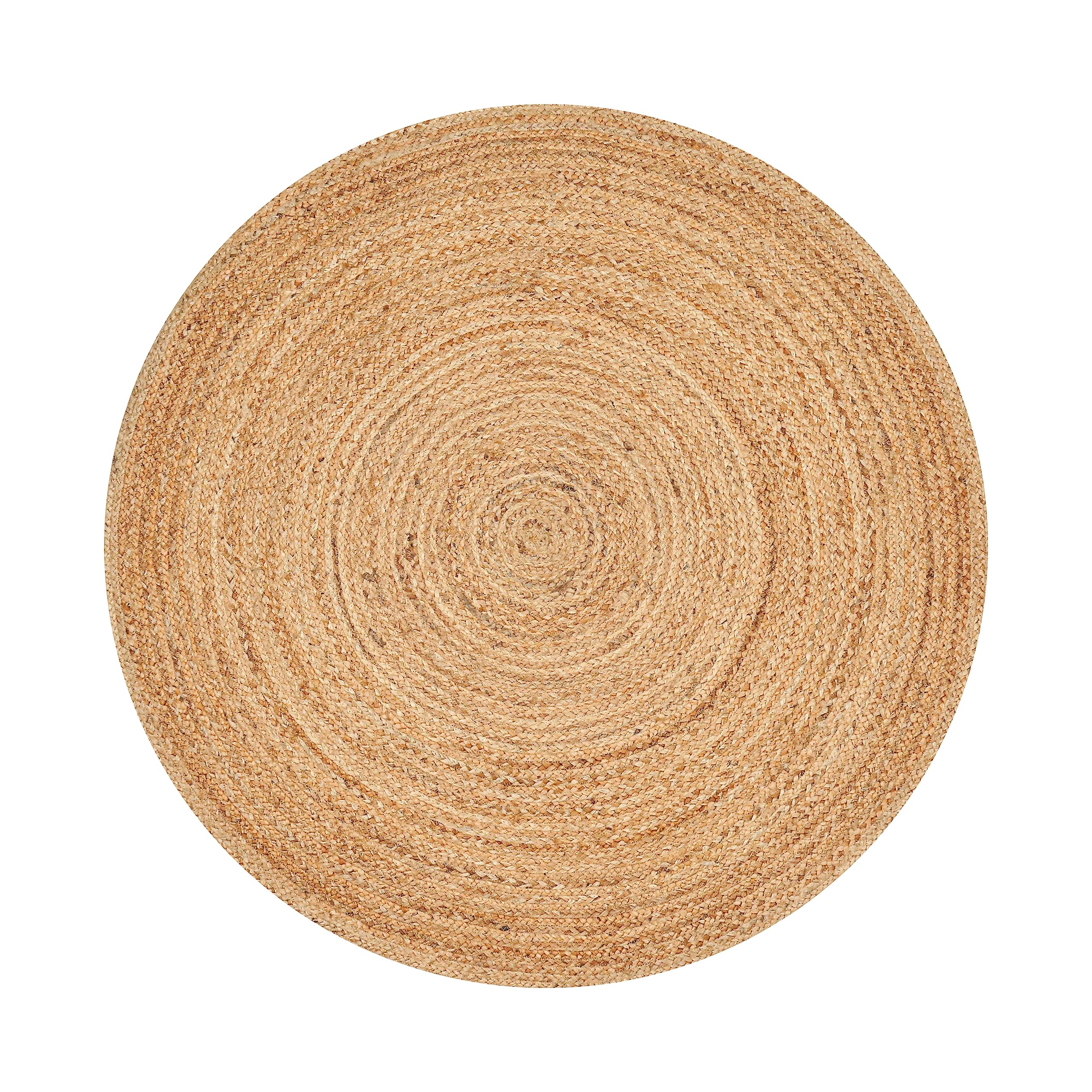 Savi Home Hand Woven Jute Braided Rug, 3 Round - Natural, Reversible Area Rugs for Living Room, Farmhouse, Kitchen, Handcrafted