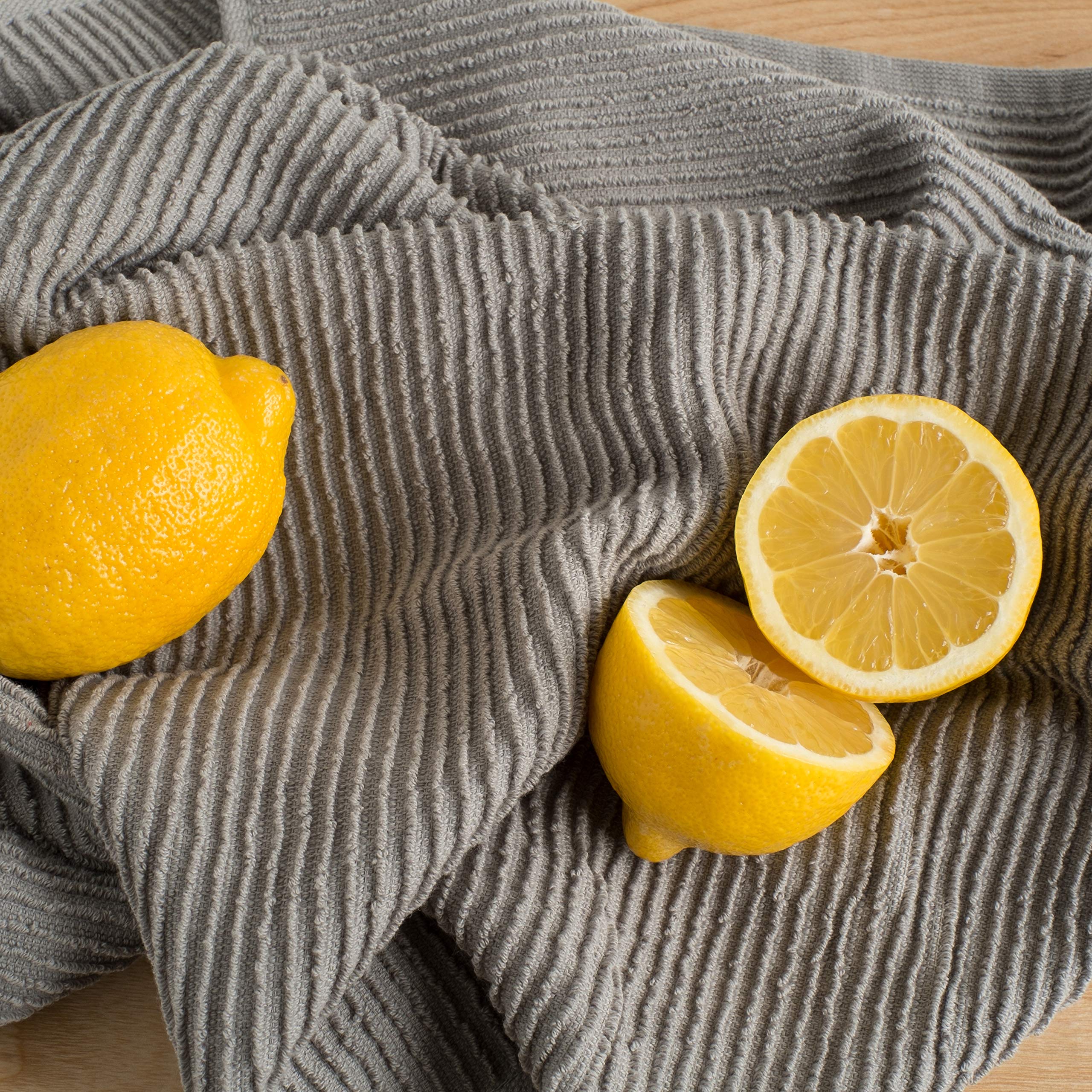 Now Designs 197422Aa Ripple Kitchen Towel, Set Of 2, London Grey