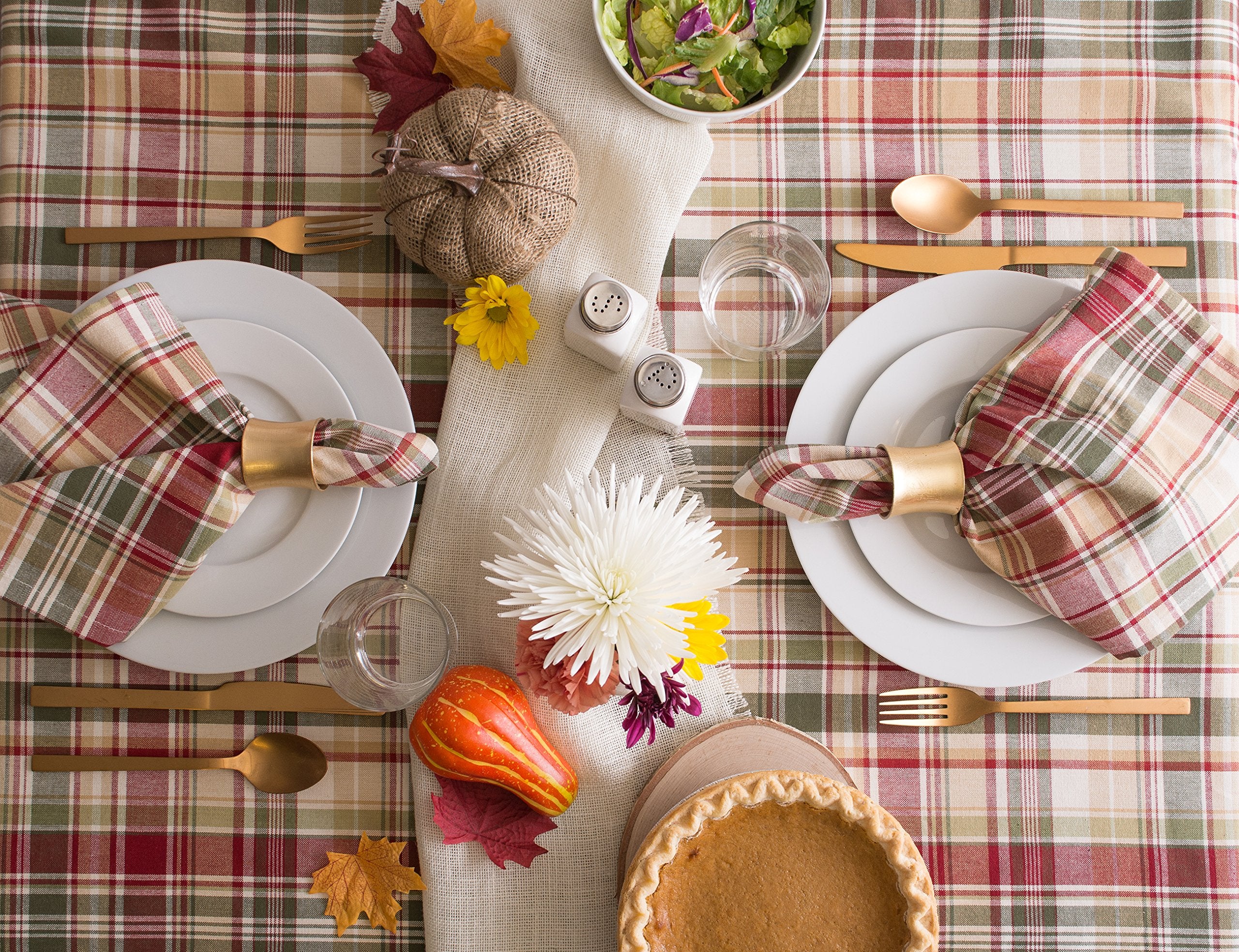 DII Give Thanks Plaid Tablecloth