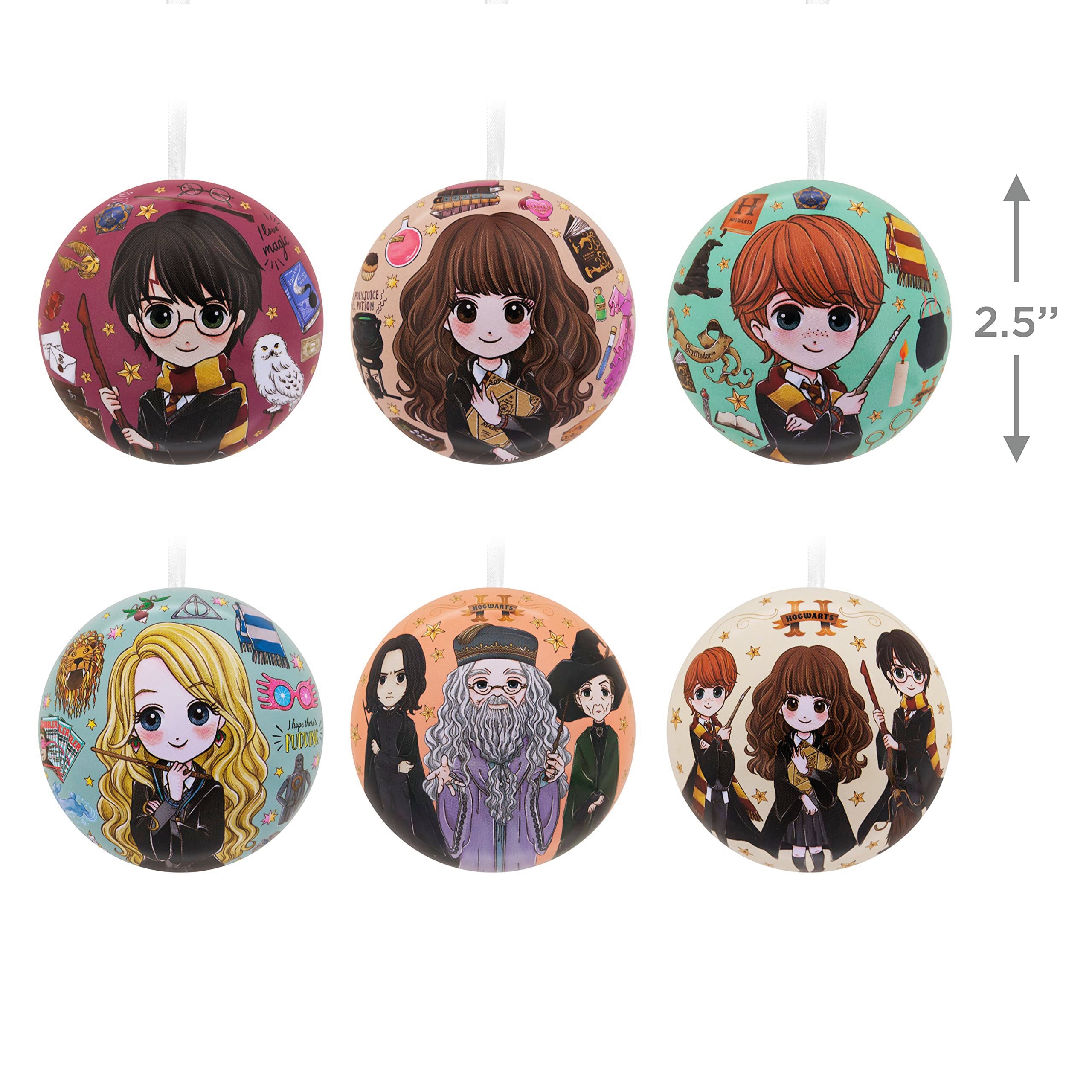 Hallmark Harry Potter Christmas Ornaments, Tin Ball, Set of 12