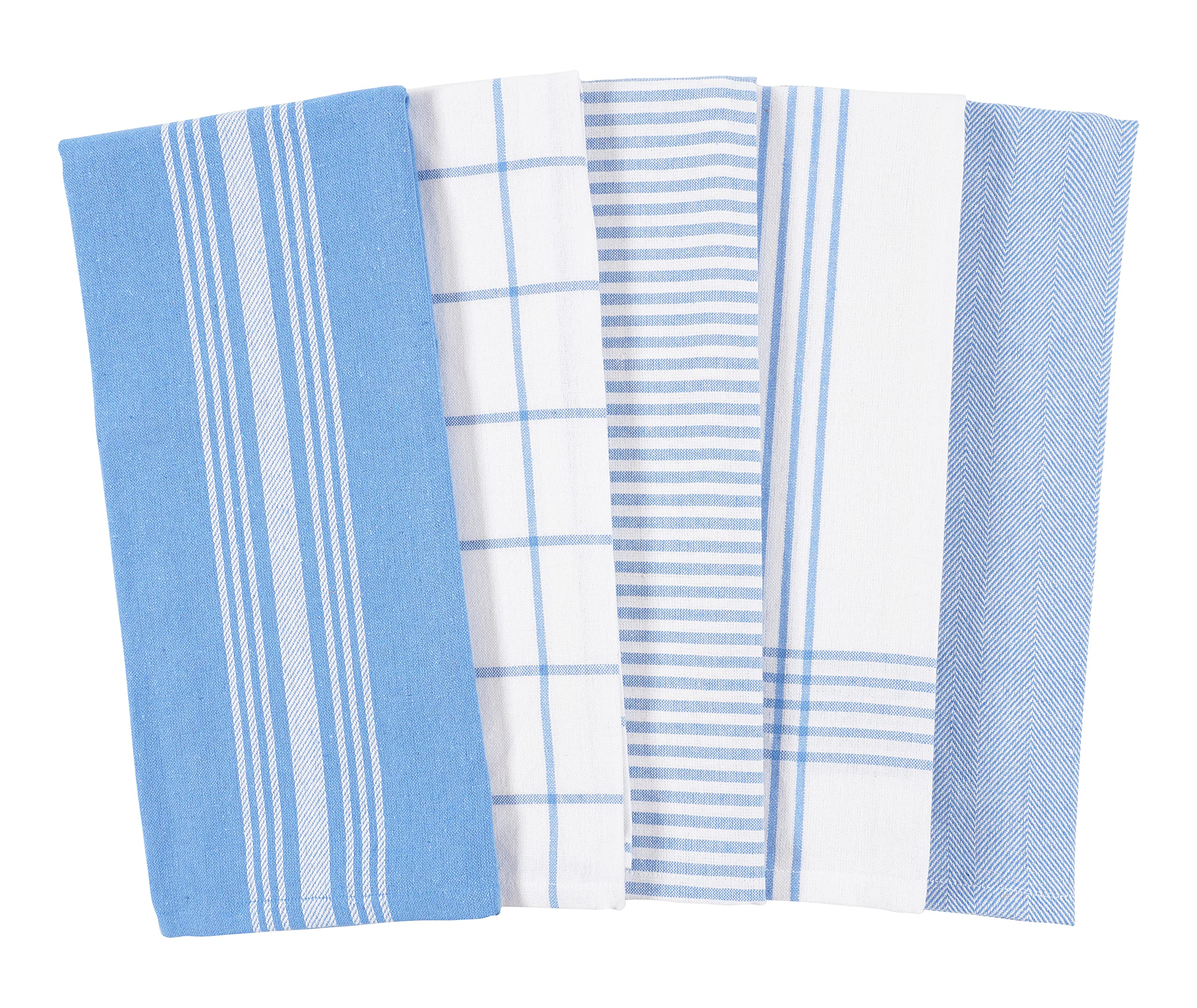 Kaf Home Soho Kitchen Dish Towel Set Of 10 | 18 X 28 Inch Tea Towels | Soft And Absorbent Mixed Set Of Flat Towels (French Blue)