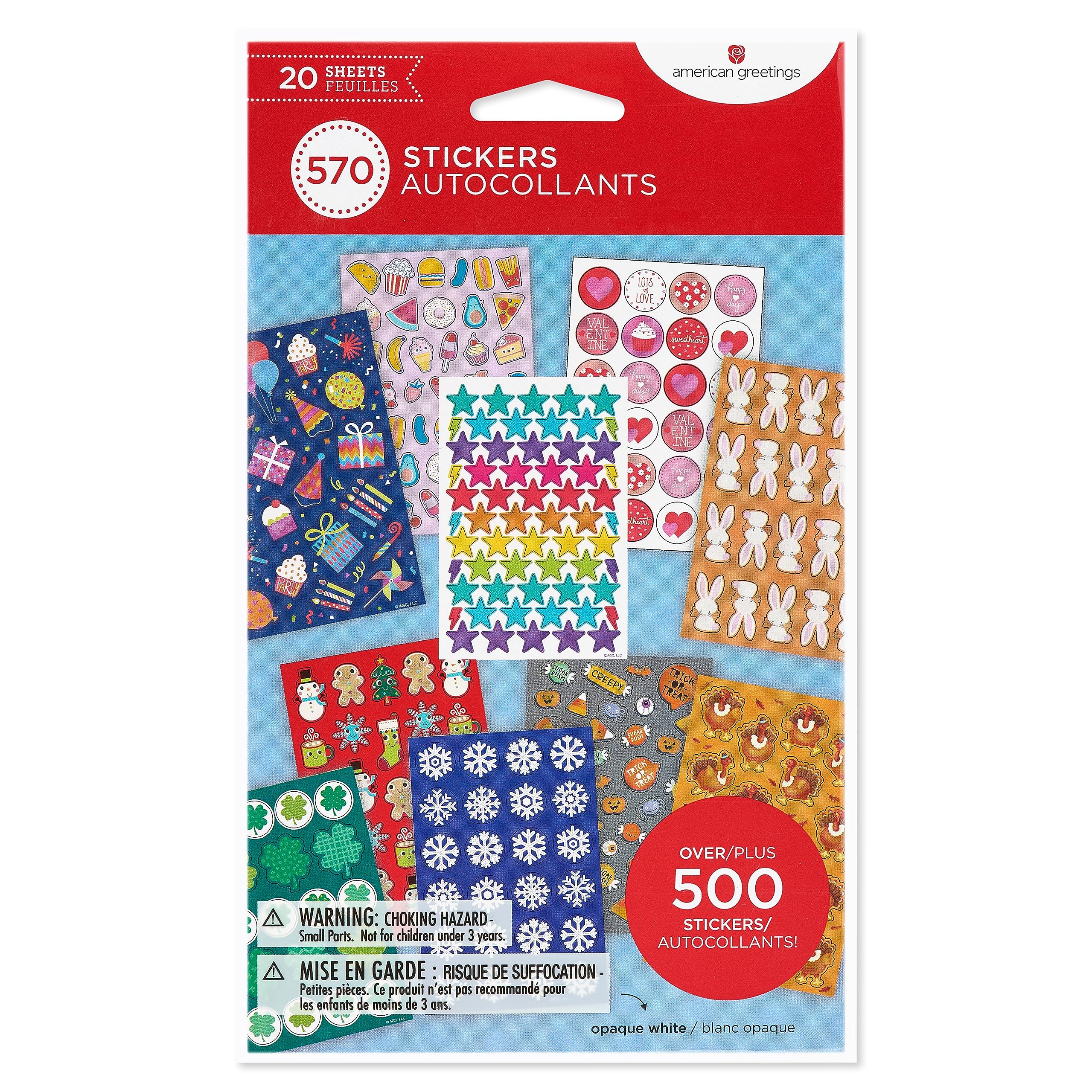 American Greetings 570-Count Assorted Holiday Stickers For Halloween, Thanksgiving, Christmas, Birthdays And More