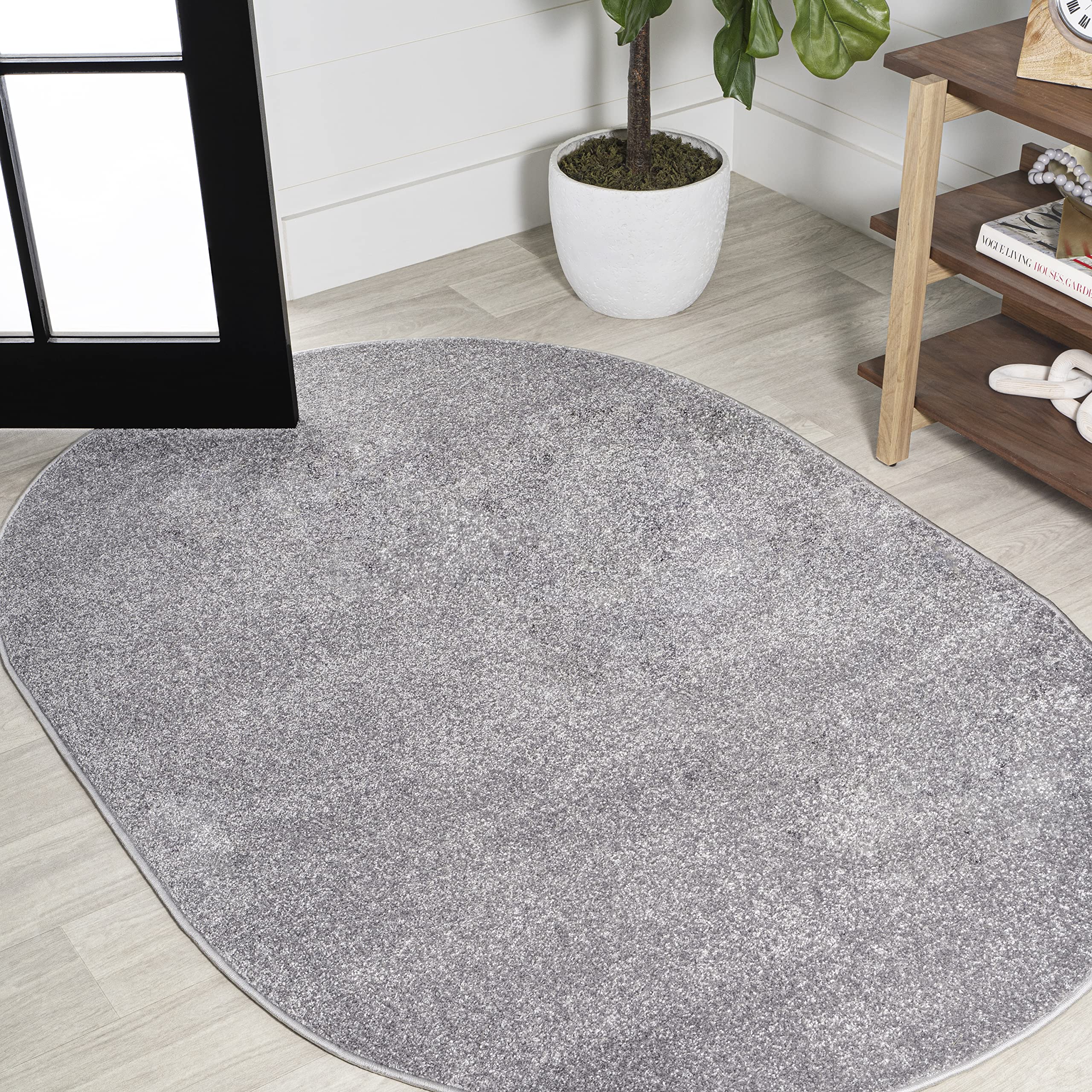 JONATHAN Y SEU100A-6OV Haze Solid Low-Pile Indoor Area Rug, Coastal, Bohemian, Minimalist, Classic, Casual for Bedroom,Kitchen,L