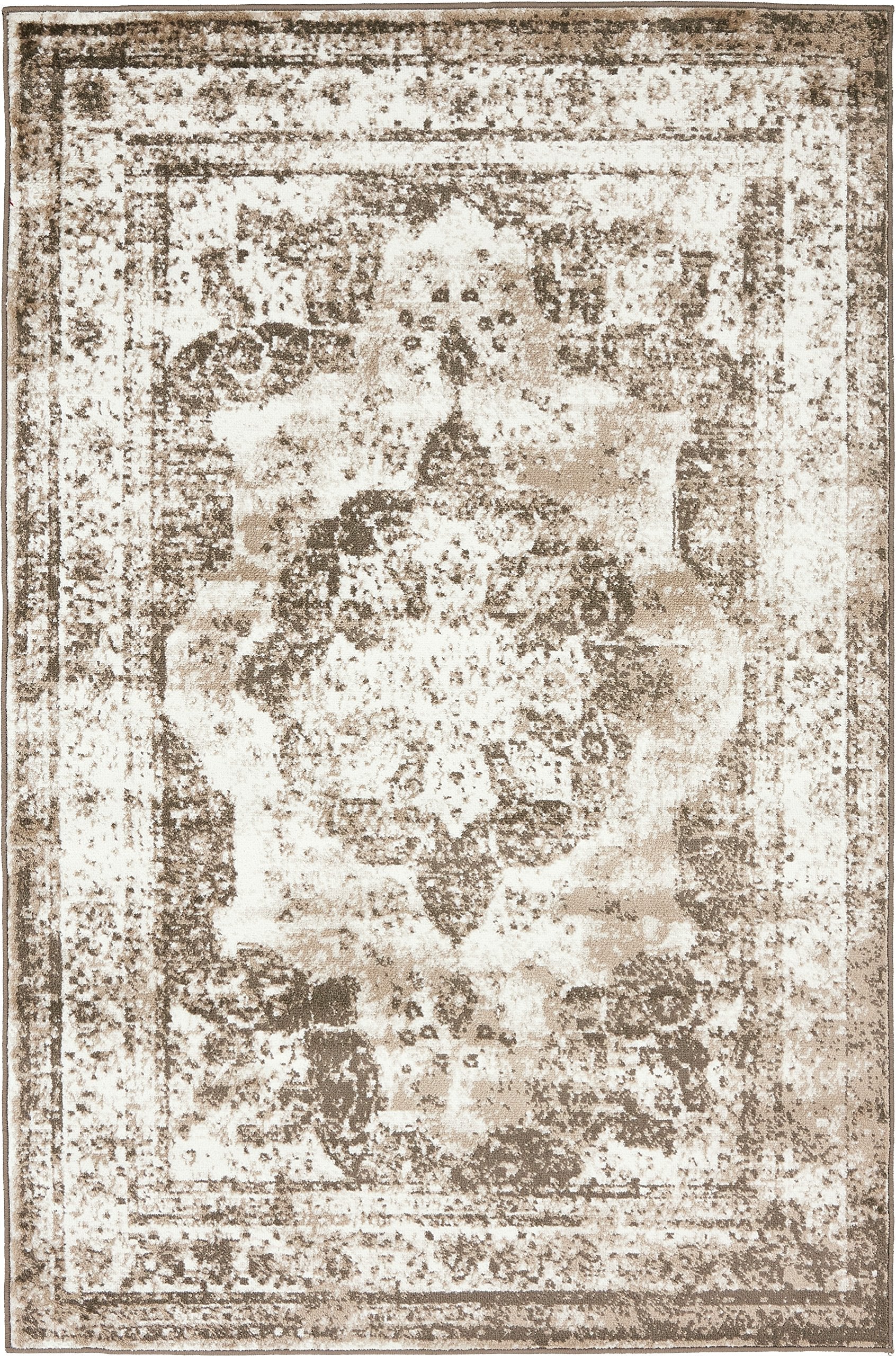 Unique Loom Sofia Collection Area Rug - Salle Garnier (4 1 x 6 1 Rectangle, Light Brown/ Brown)
