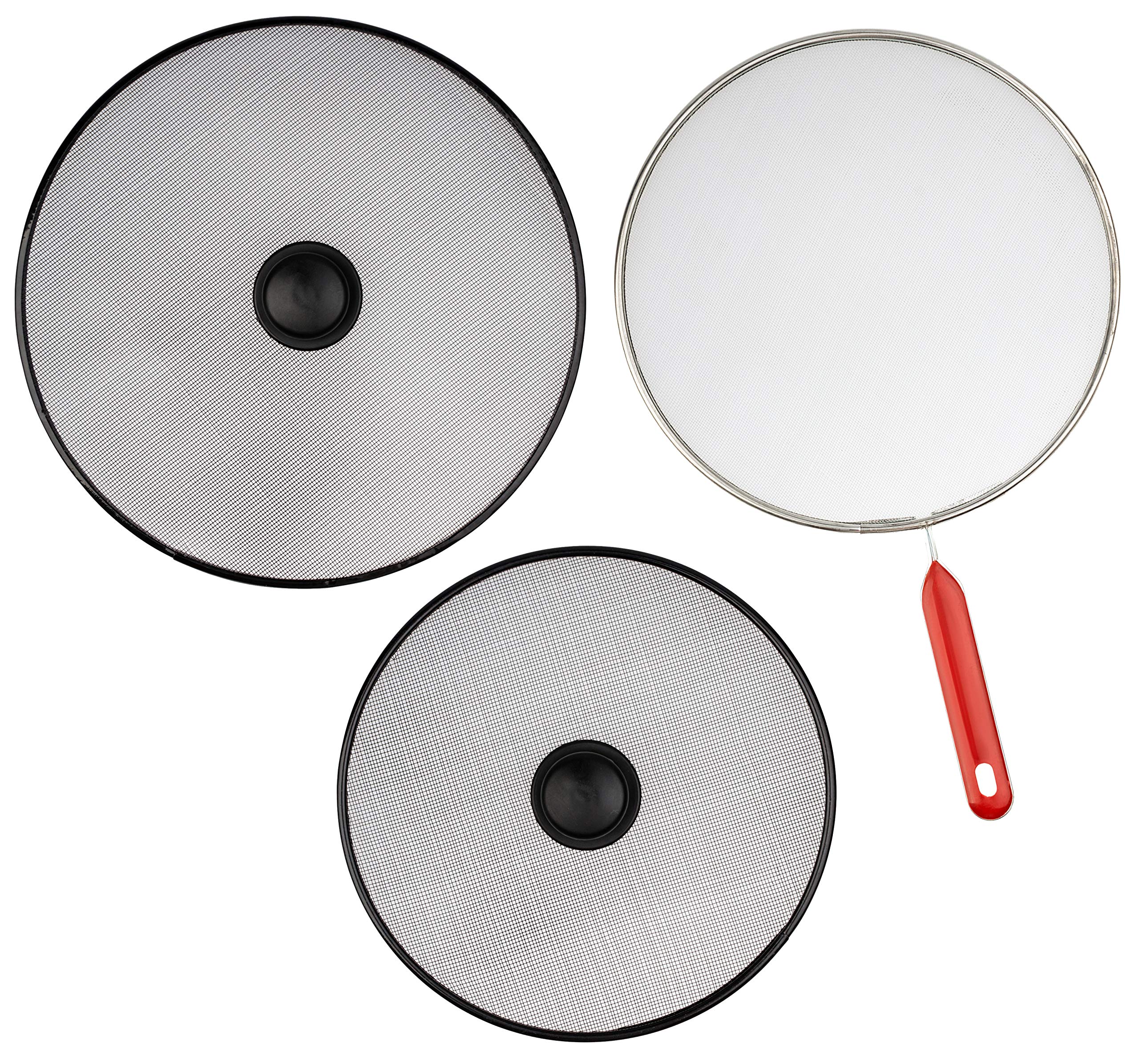 Bacon Grease Splatter Guard - Set Of 3: 10'', 10'', 11.4'' - Cooking Screen For Frying - Oil Catcher - Kitchen Stove Splash Shie