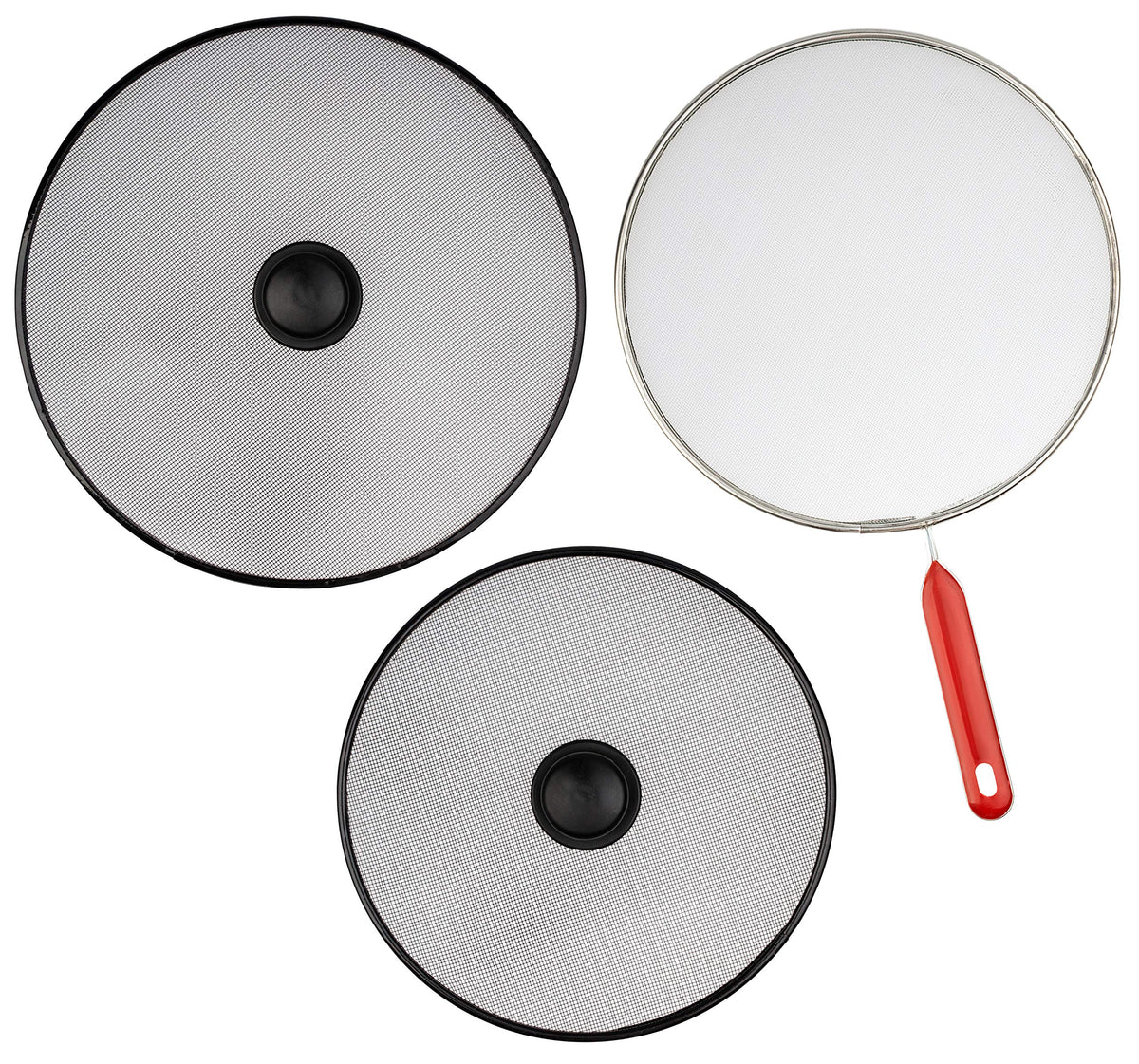 Bacon Grease Splatter Guard - Set Of 3: 10'', 10'', 11.4'' - Cooking Screen For Frying - Oil Catcher - Kitchen Stove Splash Shie