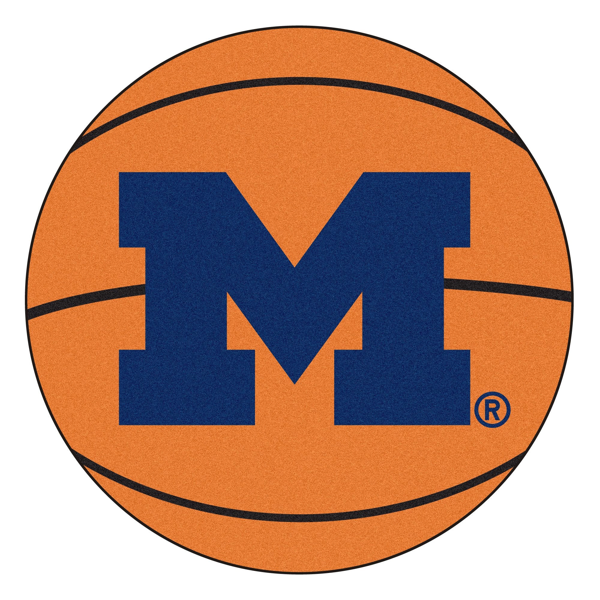 University of Michigan Basketball Rug - 27in. Diameter