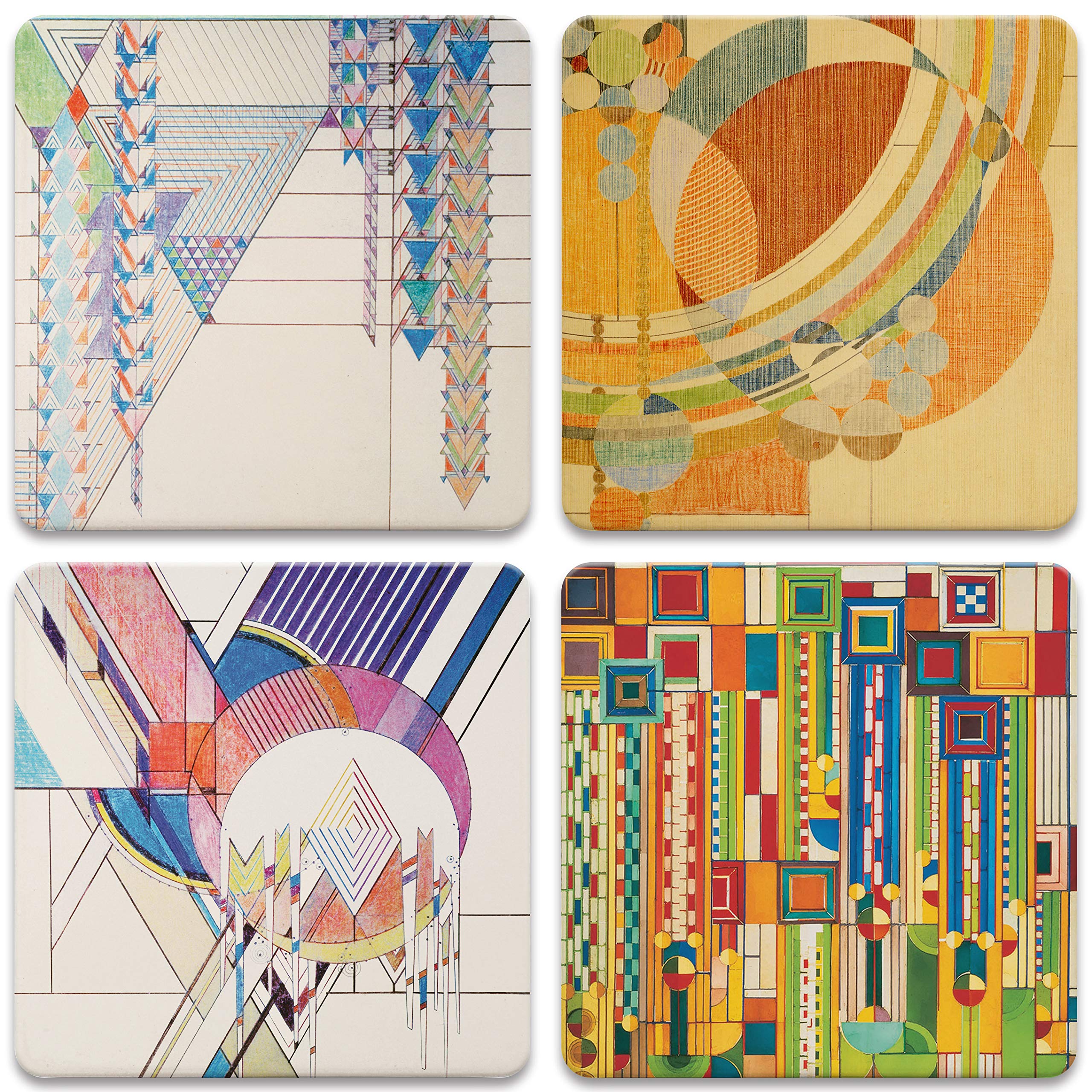 Coasterstone 1 Absorbent Stone Coasters, Frank Lloyd Wright Liberty Covers I   , 4.25'', Authentic Flw