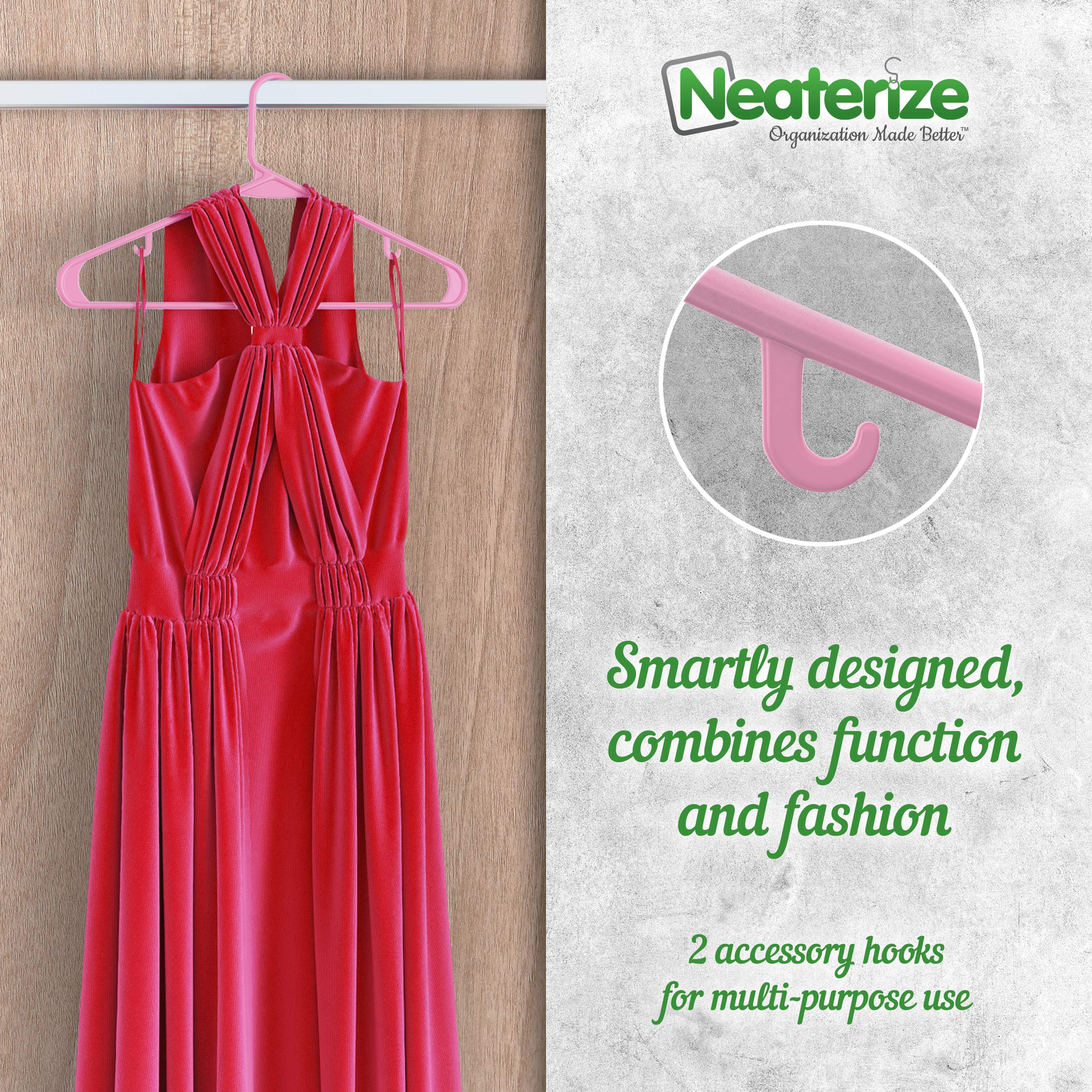 Clothes Hangers Plastic 20 Pack - Pink Plastic Hangers - Makes The Perfect Coat Hanger And General Space Saving Clothes Hangers