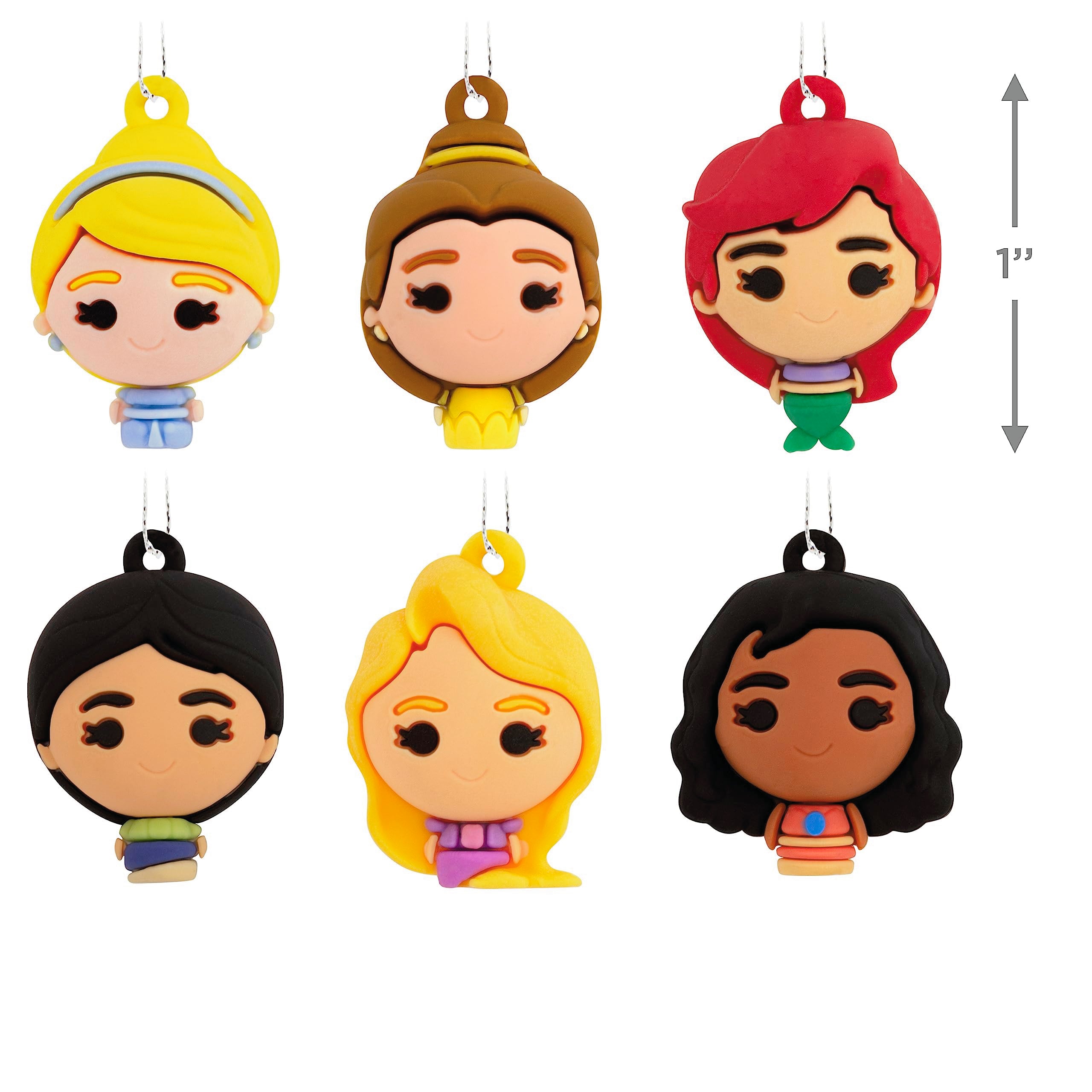 Hallmark Disney Princess Miniature Christmas Ornaments, Set of 6
