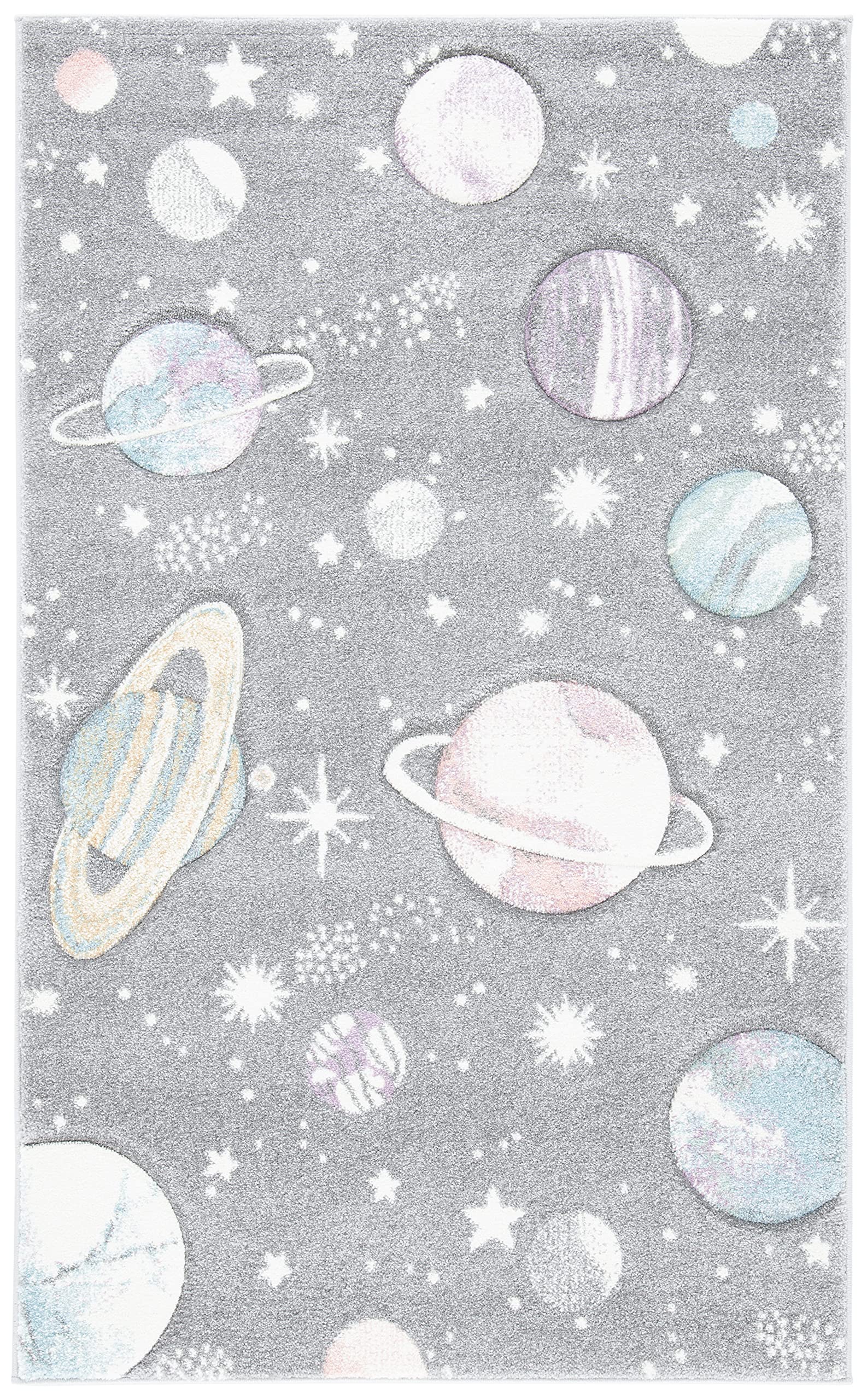 SAFAVIEH Carousel Kids Collection Accent Rug - 2 x 3, Grey & Lavender, Non-Shedding & Easy Care, Ideal for High Traffic Areas 