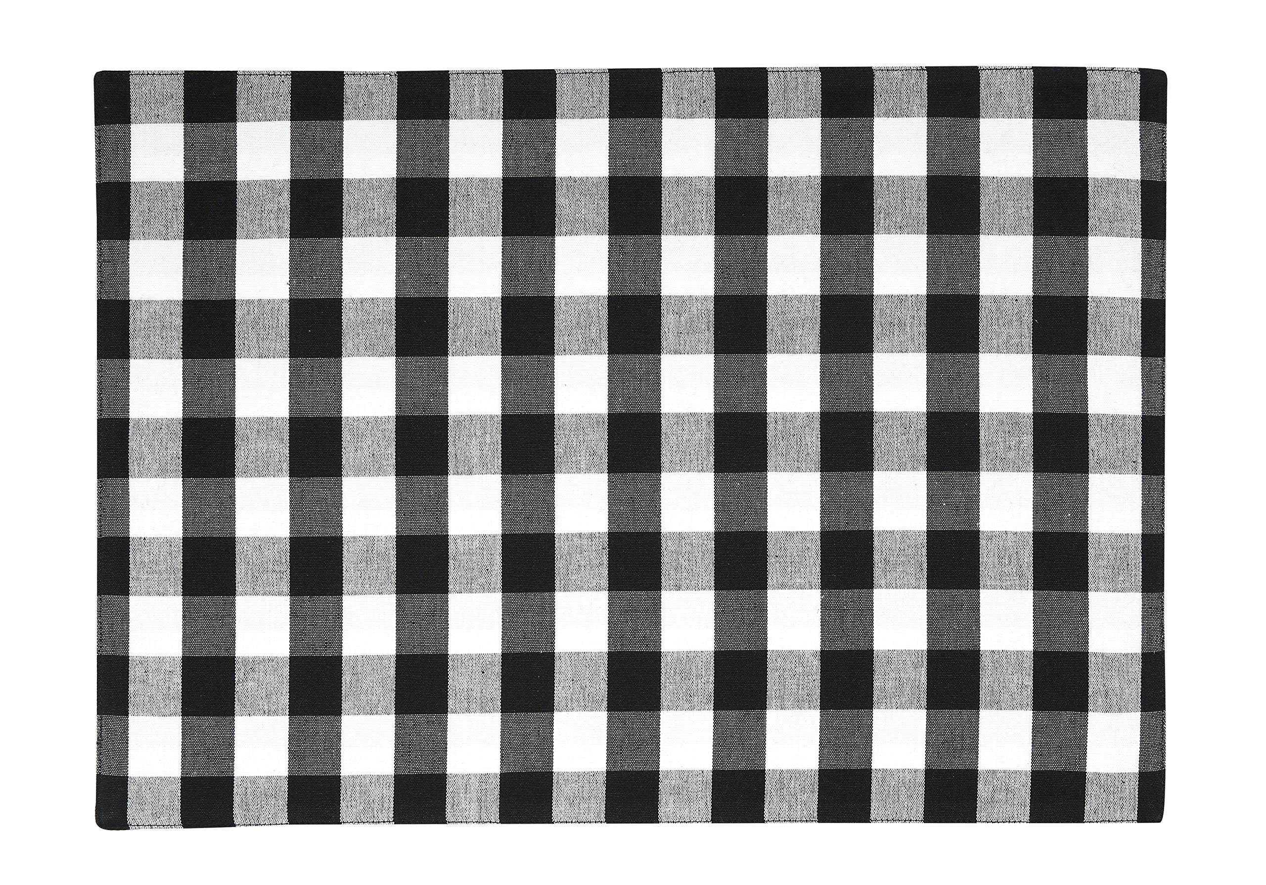 Urban Villa Placemats For Dining Table 100% Cotton Placemats 14 ' 'X20 ' ' Over Sized Tablemats Set Of 6 Placemats Black/White B