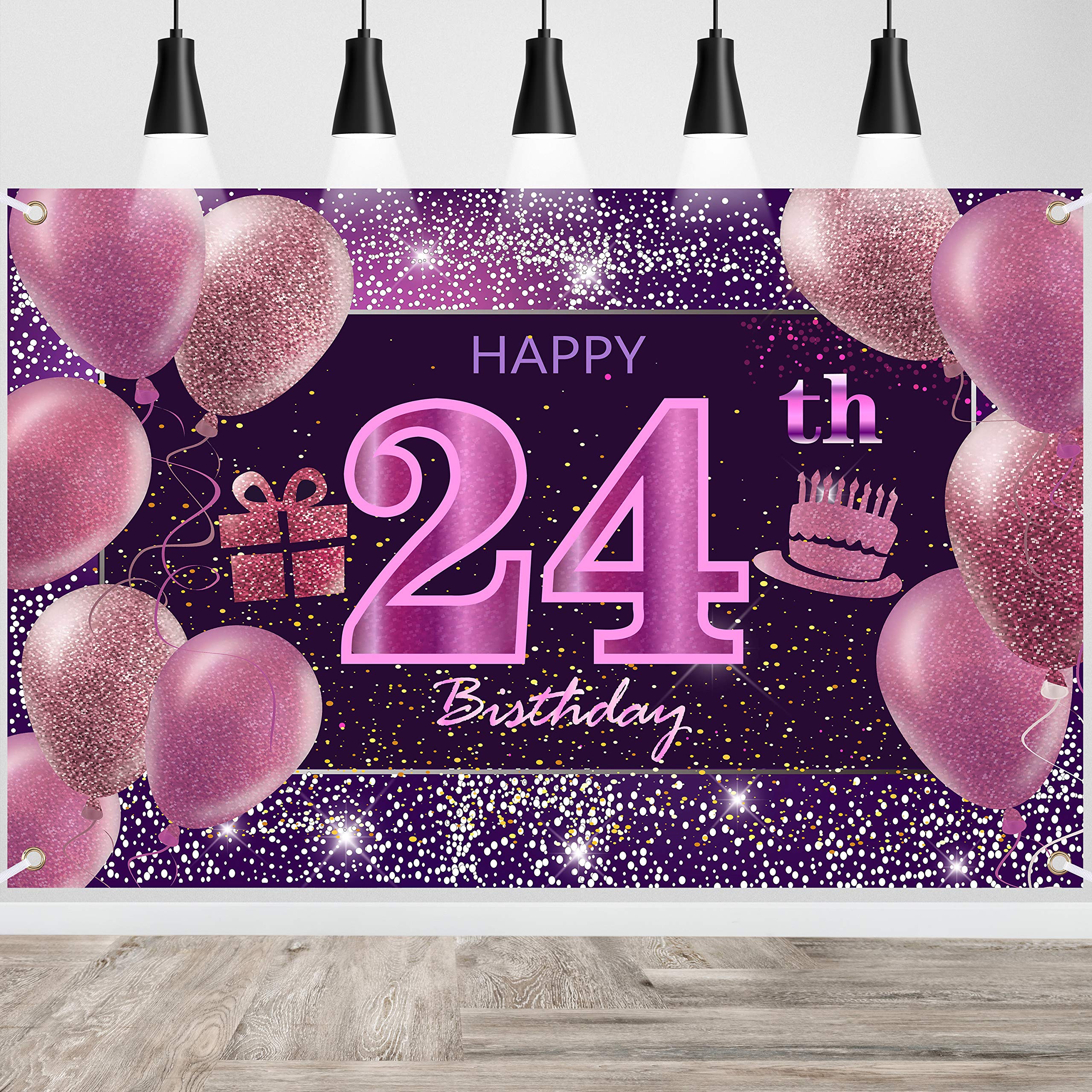 24Th Birthday Decorations For Girls Imisi Happy Birthday Banner Pink Decorations For A Party Birthday Backdrop For Women