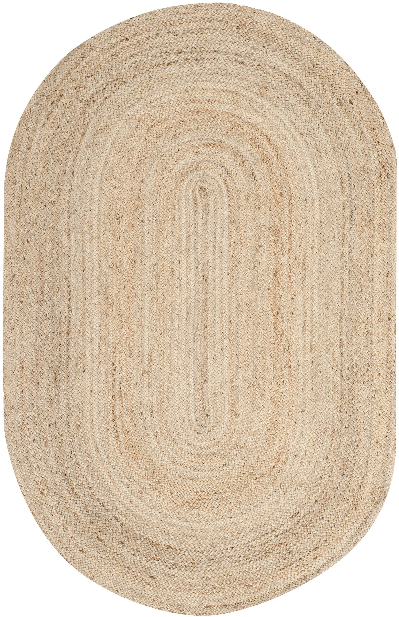 SAFAVIEH Cape Cod Collection Area Rug - 5 x 8 Oval, Natural, Handmade Flat Weave Jute, Ideal for High Traffic Areas in Living 