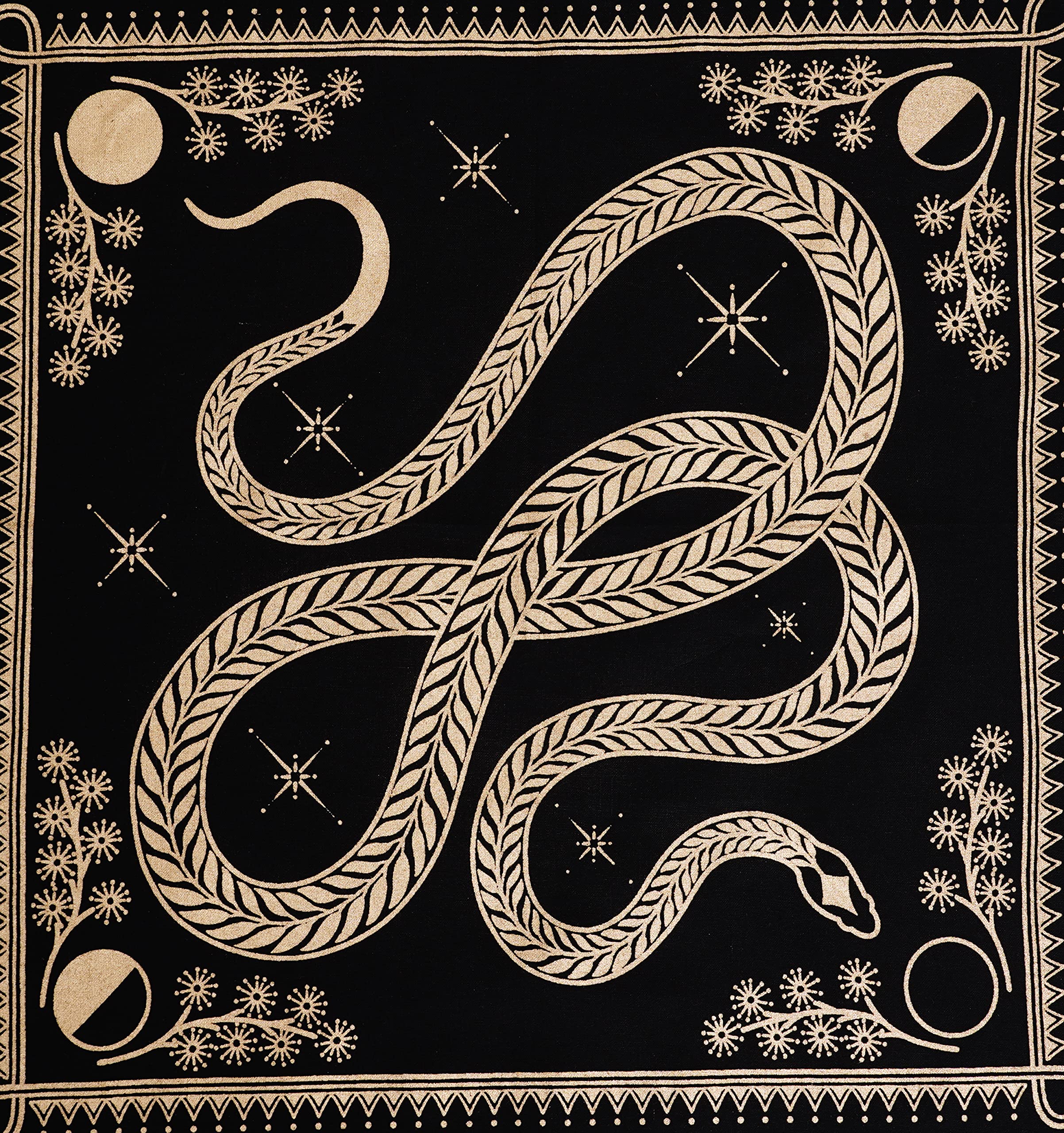 Asav Altar Cloth 18 X 18 Inches Table Cloth Square Tarot Witchery Supplies (Golden Snake, 18X18 Inches (46X46 Cm))