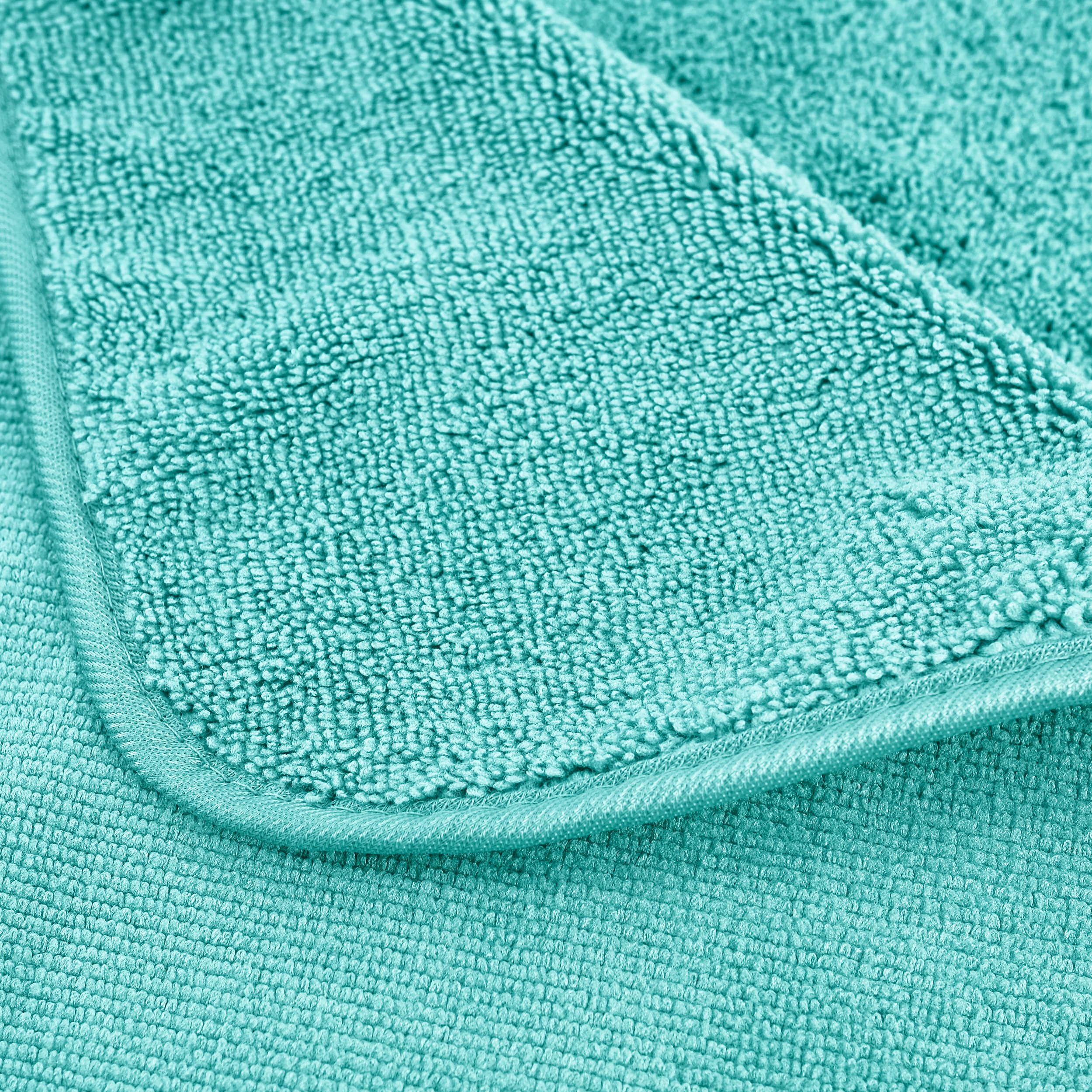 Polyte Oversize, 60 X 30 In., Quick Dry Lint Free Microfiber Bath Towel Set, 6 Piece (Aqua)