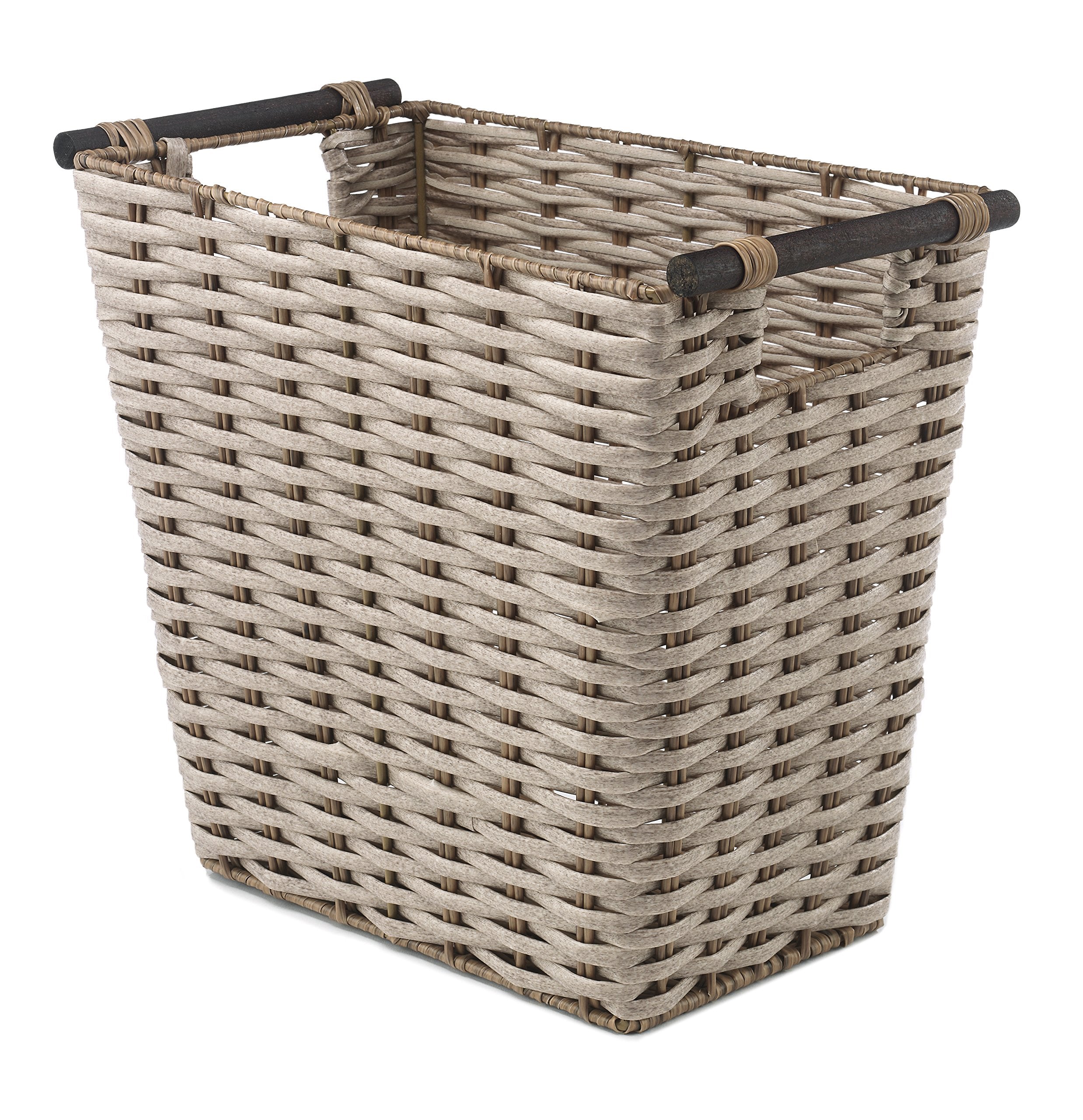 Whitmor Waste Basket With Wood Handles