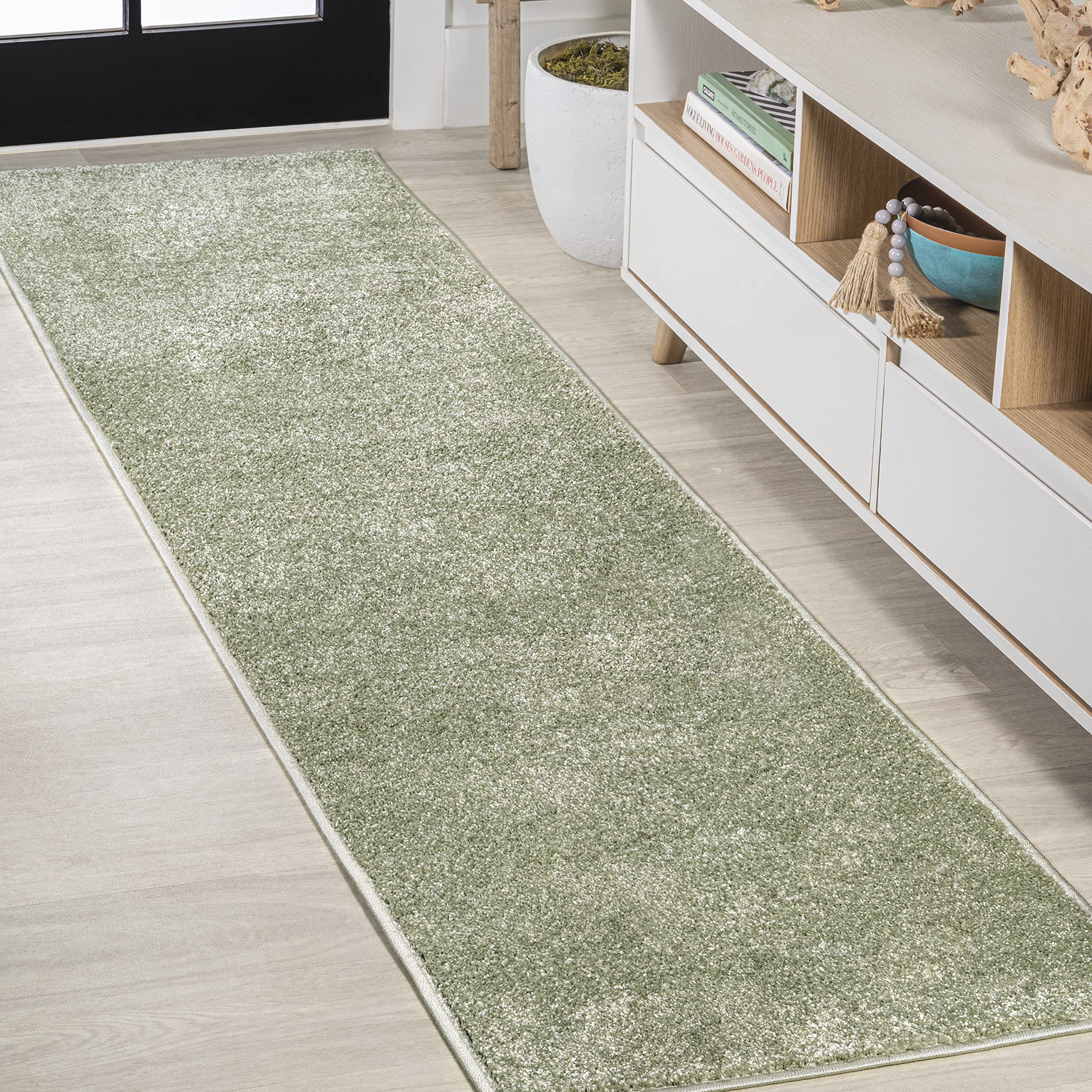 JONATHAN Y SEU100O-214 Haze Solid Low-Pile Indoor Runner Rug, Coastal, Bohemian, Minimalist, Classic, Casual for Bedroom,Kitchen