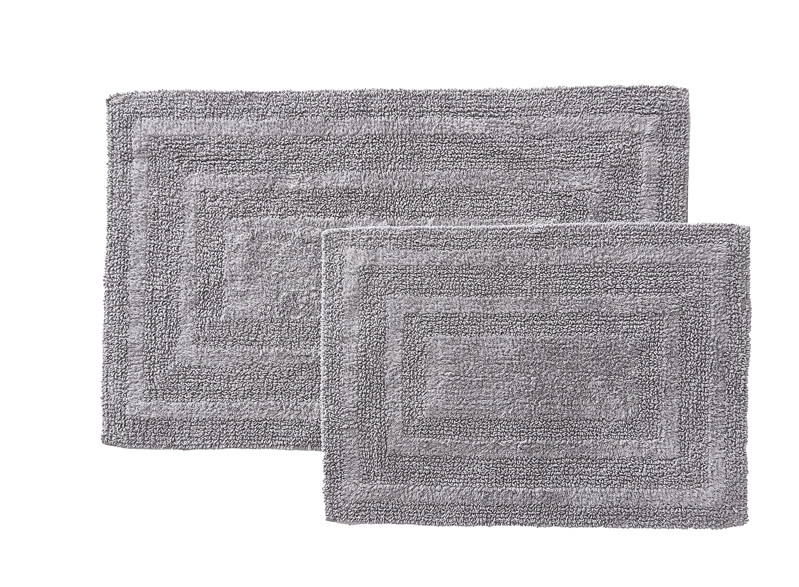 Eddie Bauer - Bathroom Rugs Set, Soft Tufted Cotton Bathroom Decor, Super Absorbent & Quick Dry (Logan Chrome Grey, 2 Piece)