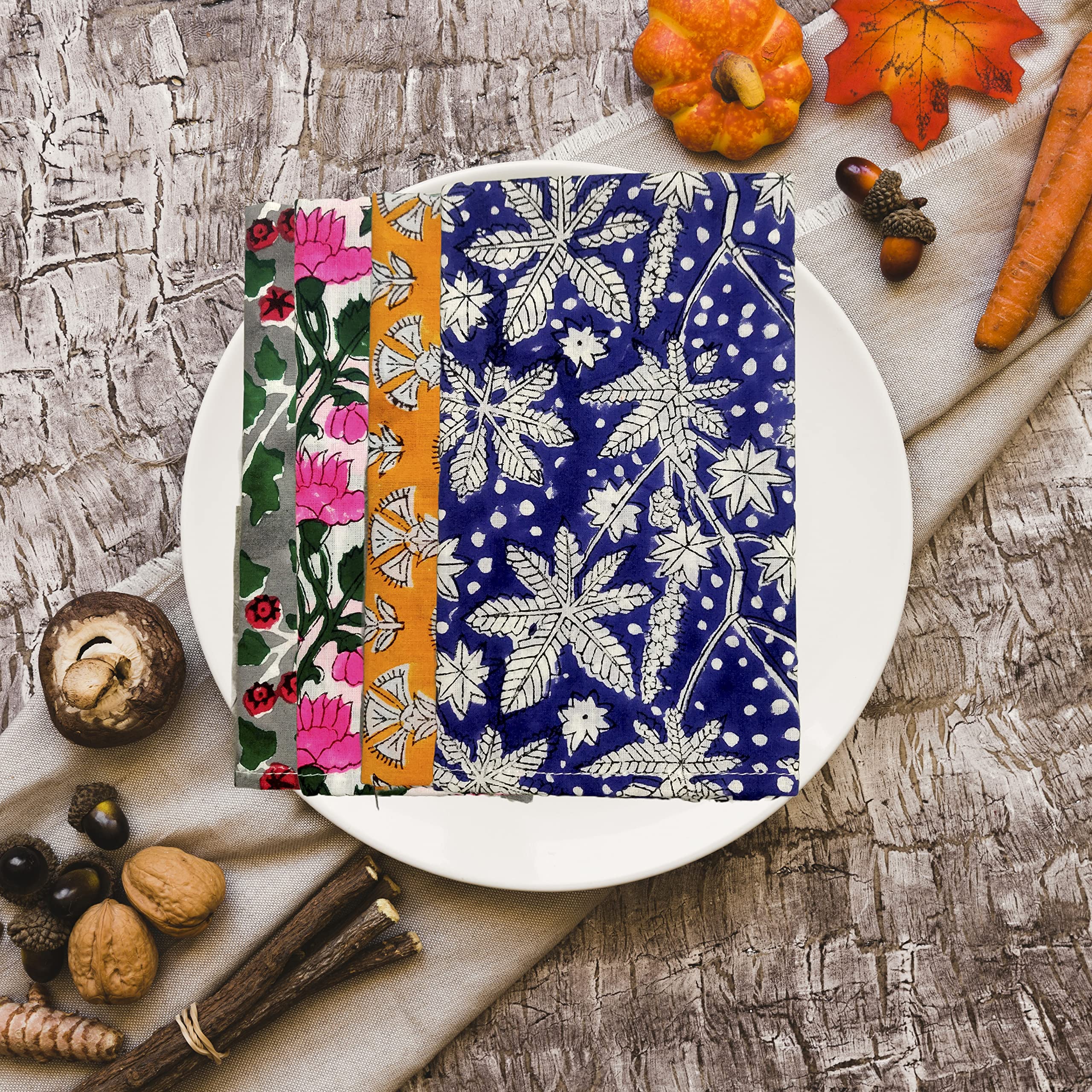 6 Pc Cotton Cloth Napkins Hand Block Print Hand Made Size 16X16 Inch Printed Home Decor Indian Eco Friendly Mix Lot Dinner Napki