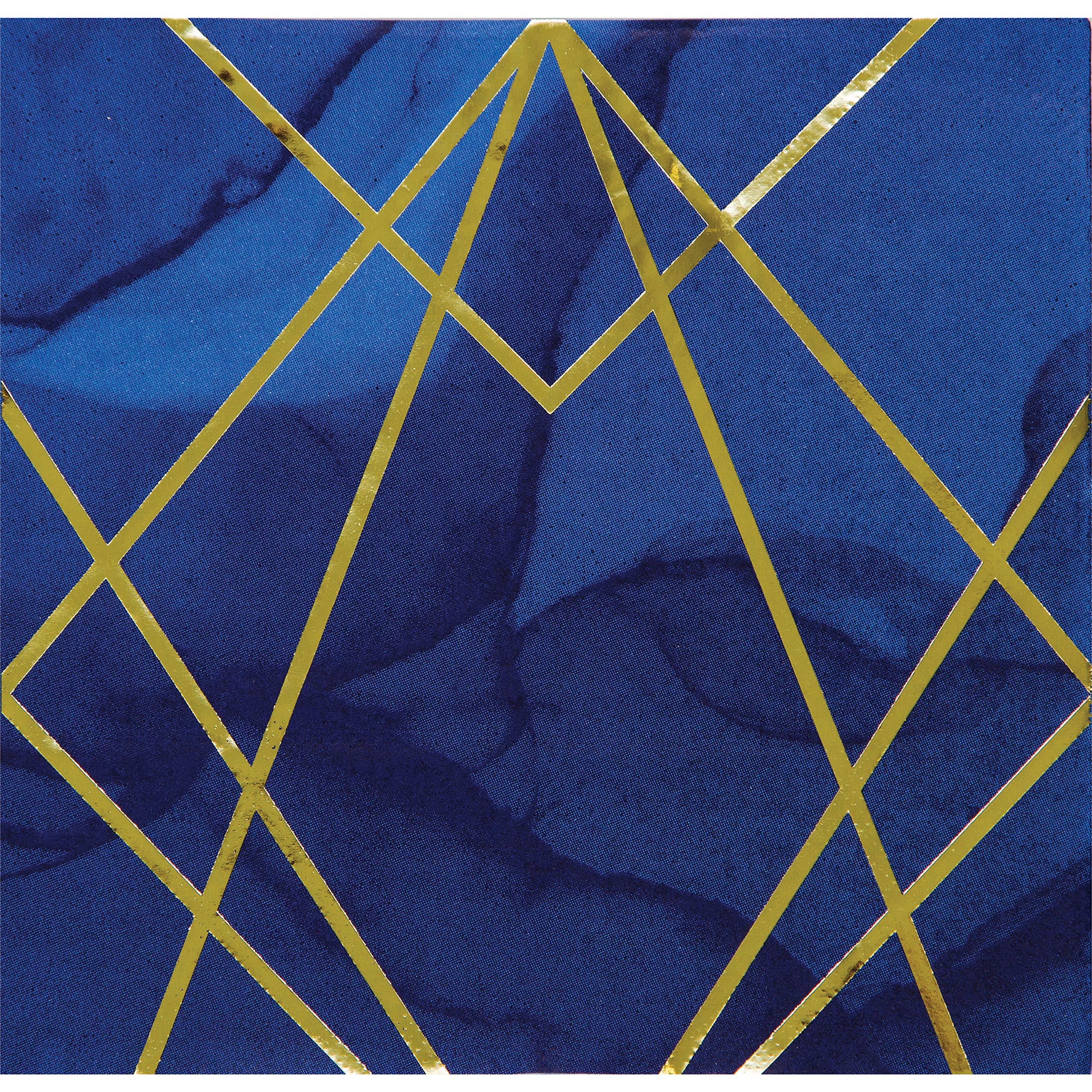 Creative Converting Blue And Gold Foil Stamped Luncheon Napkins