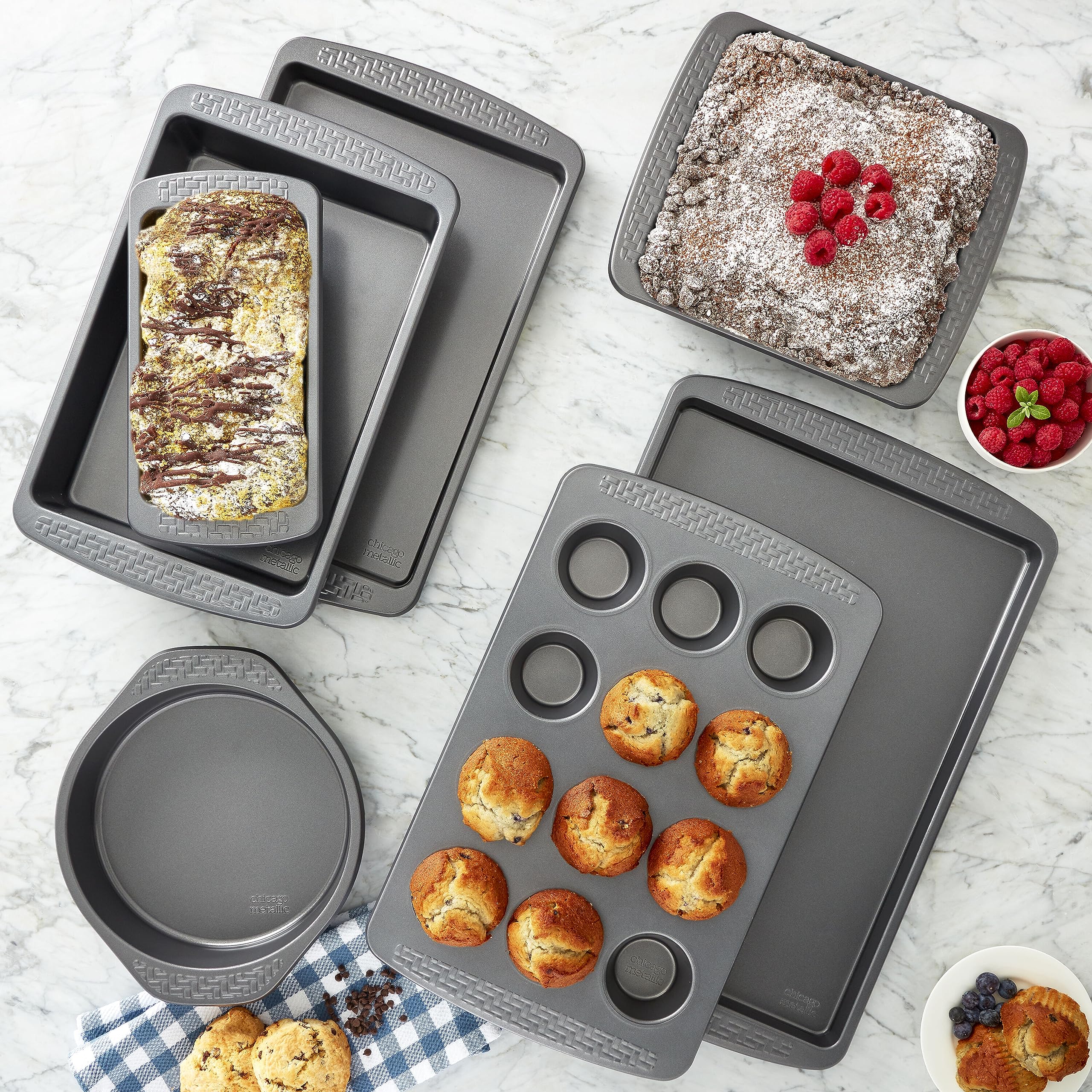 Chicago Metallic Everyday Non-Stick Large Baking Cookie Sheet. Perfect For Making Cookies, One-Pan Meals, Roasted Vegetables, An