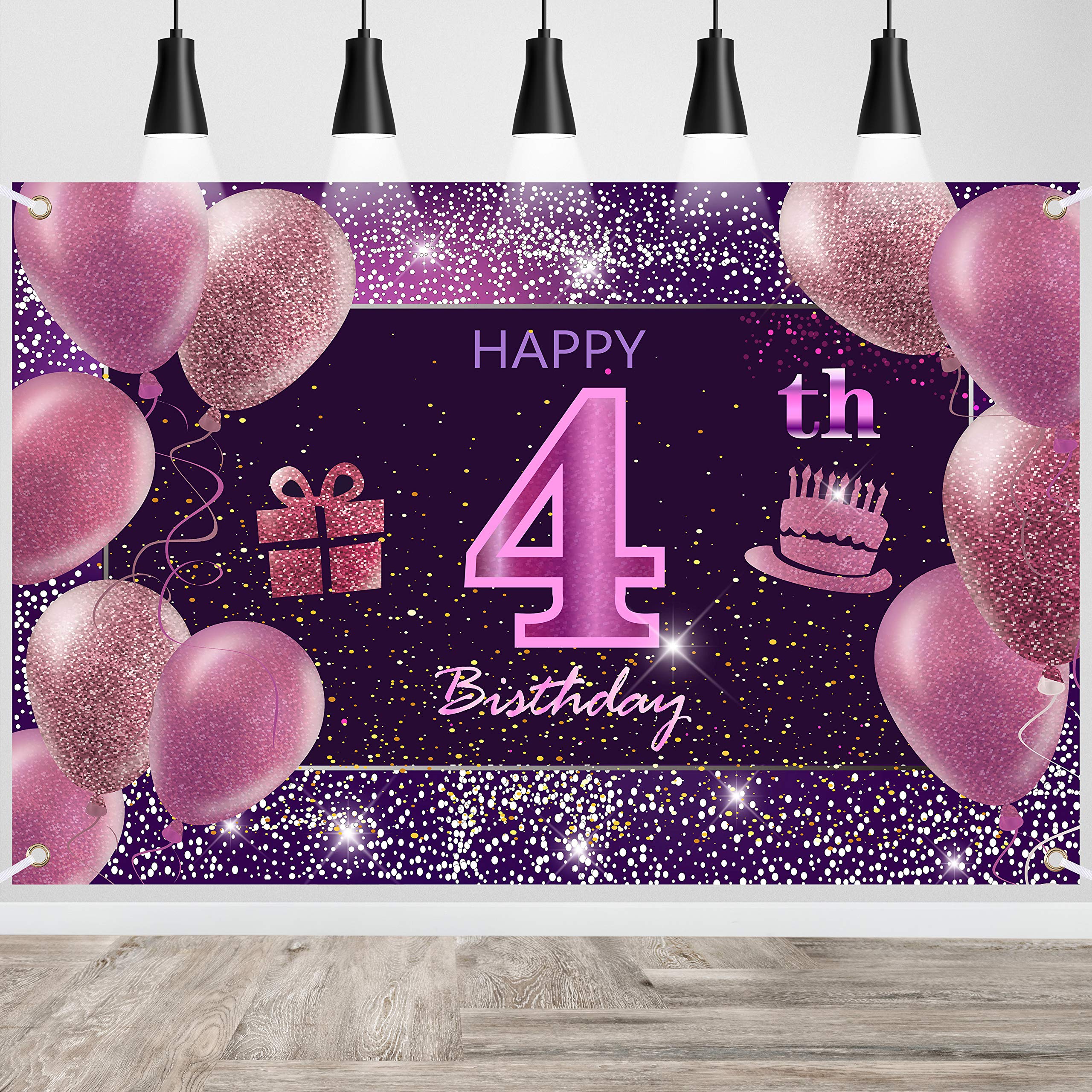 4Th Birthday Decorations For Girls Imisi Happy Birthday Banner Pink Decorations For A Party Birthday Backdrop For Women
