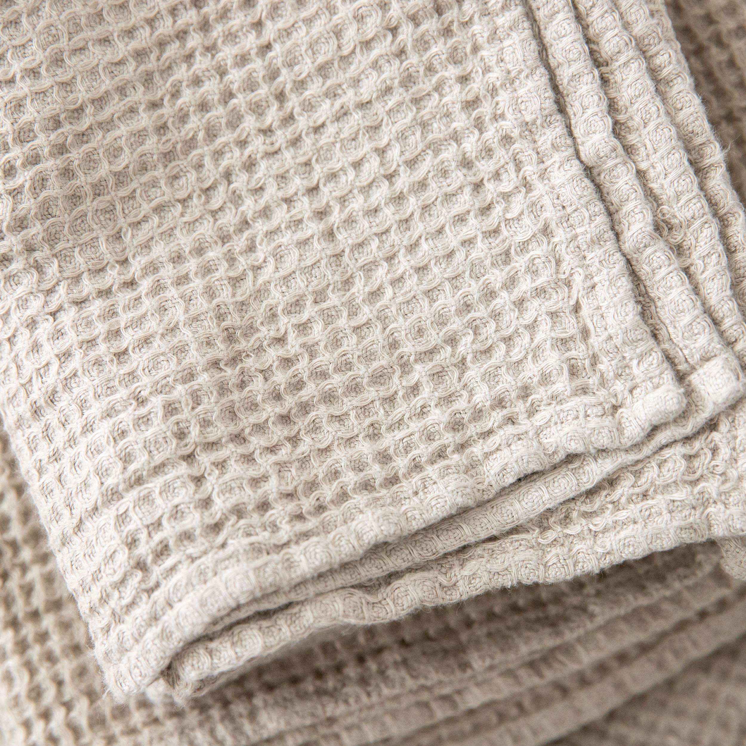 Linenme Wafer Wash Cloths, 12''X 12'', Natural