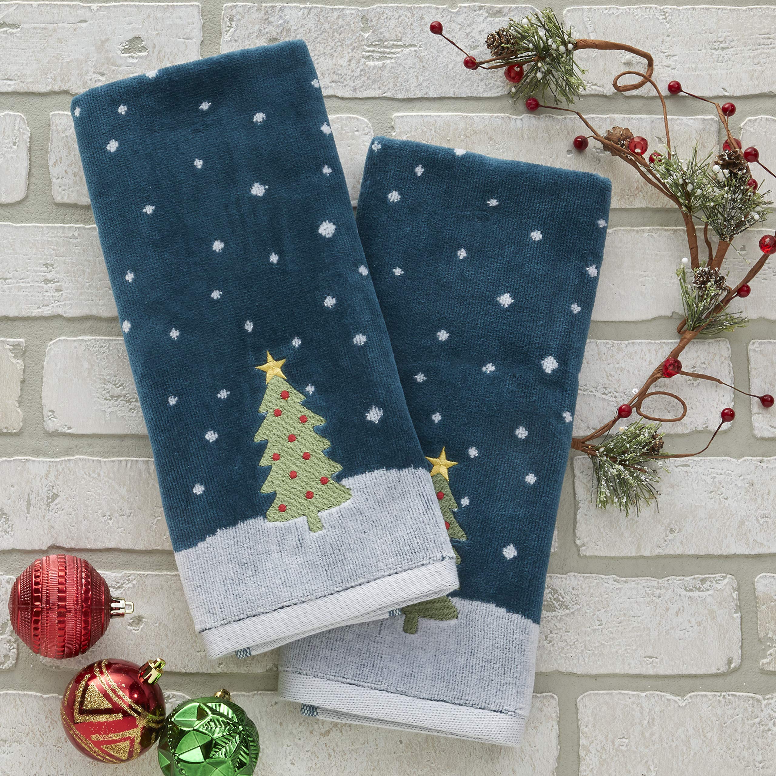 SKL Home Hand Towel Set - Simple Tree, 2 Count, Soft and Absorbent, Model W1027600835203