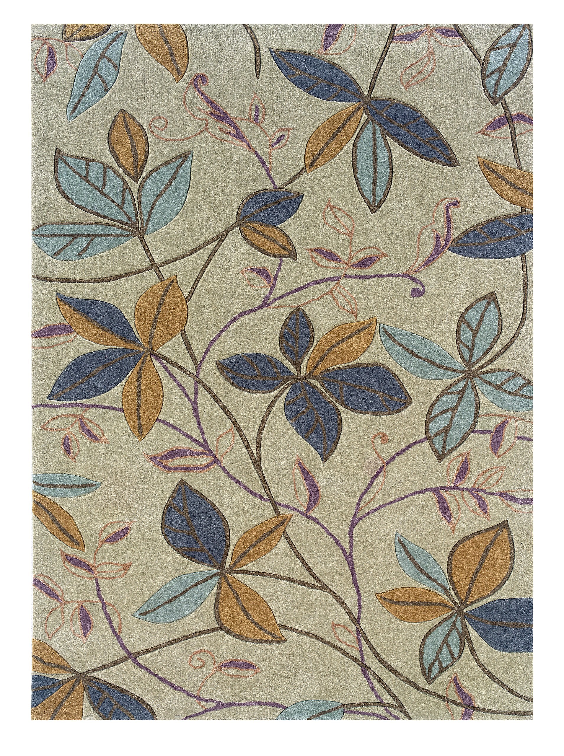Trio Floating Beige & Blue 5x7, Rug