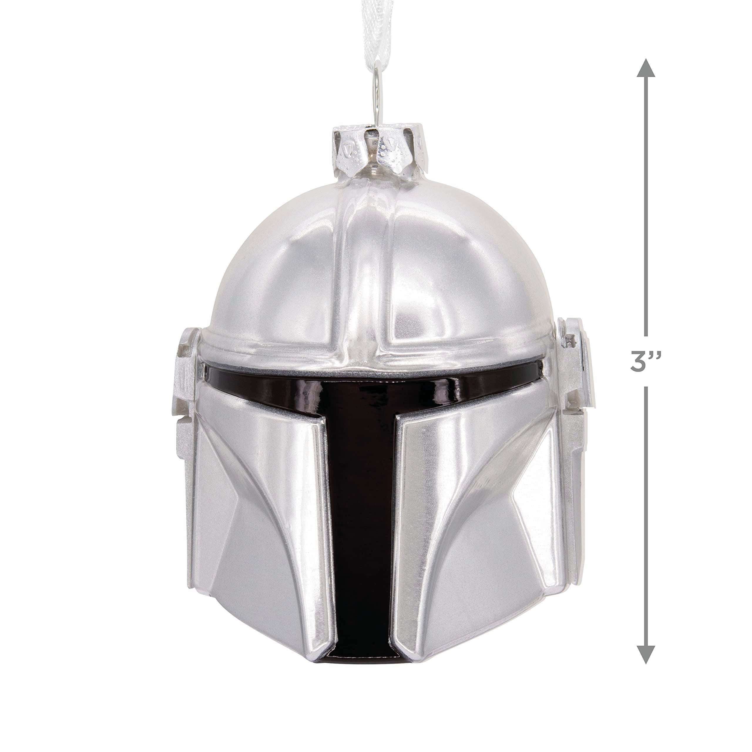 Hallmark Star Wars Mandalorian Helmet Christmas Ornament, Blown Glass, Model 0003HCM2362
