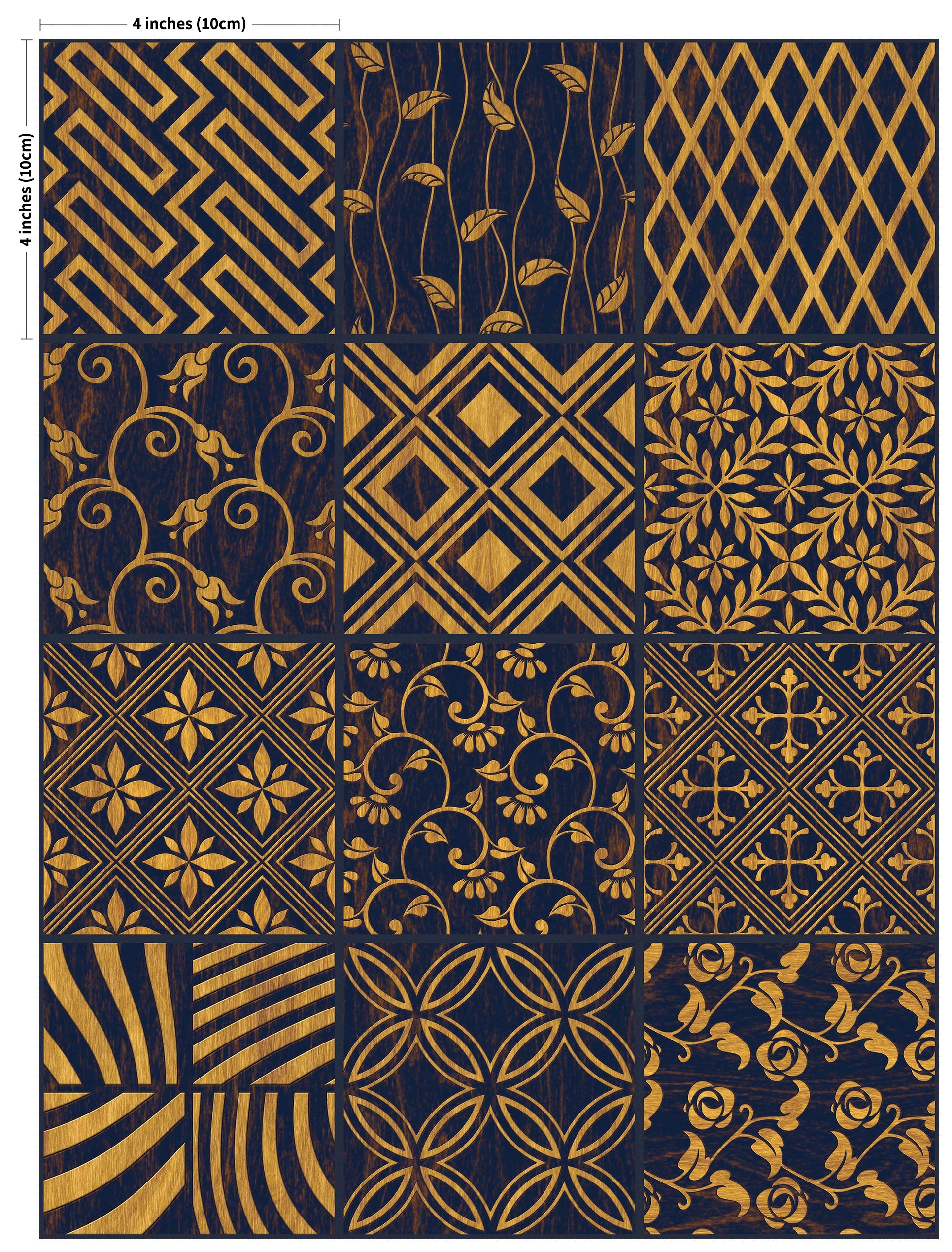 The Nisha 24 PC Pack (4 X 4) Art Eclectic Peel and Stick Wall Sticky Backsplash Vinyl Waterproof Removable Tile Sticker Decals for Bathroom & Kitchen  4x4 Inch  Toscana 1253