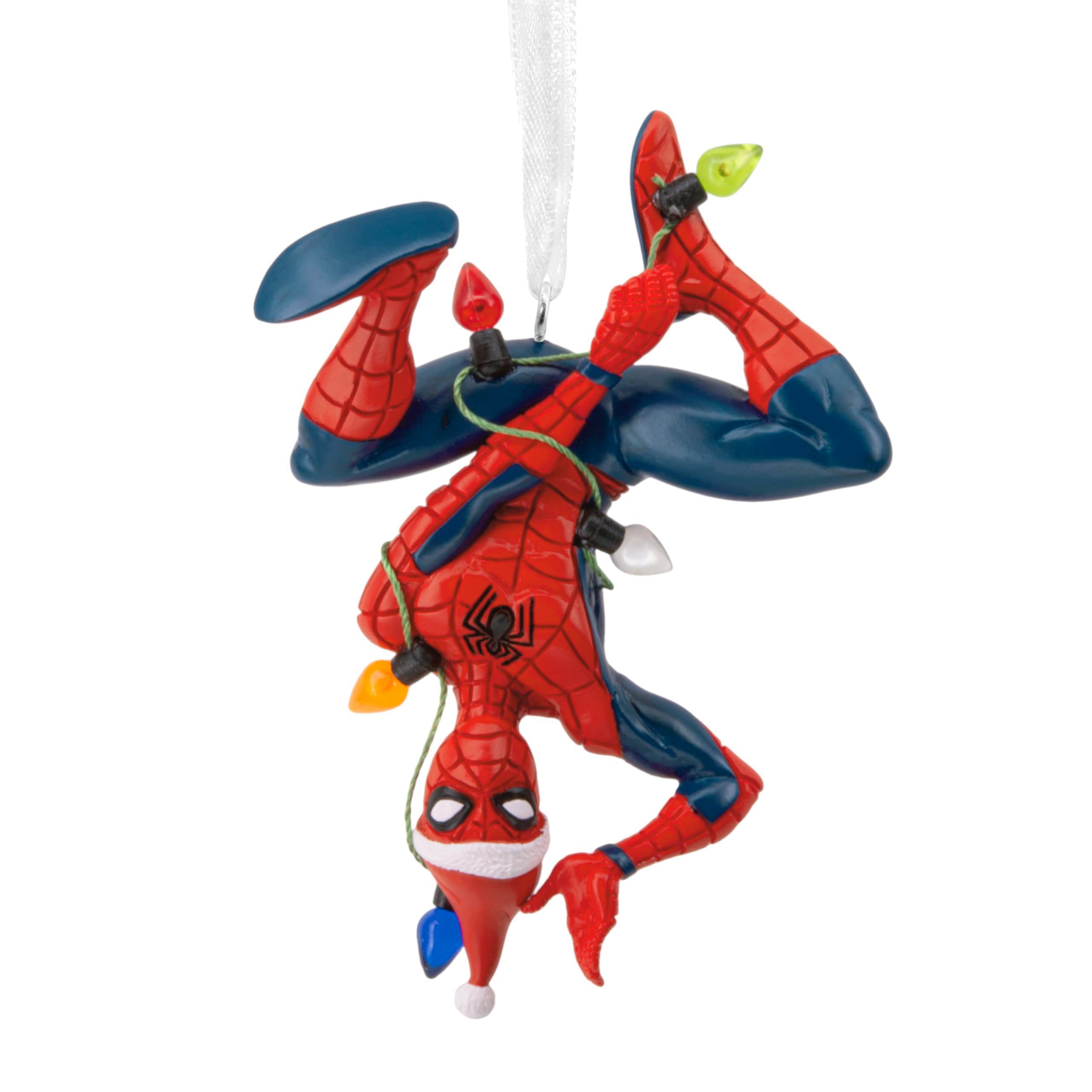 Hallmark Marvel Spider-Man Hanging from Lights Christmas Ornament, Gifts for Marvel Fans