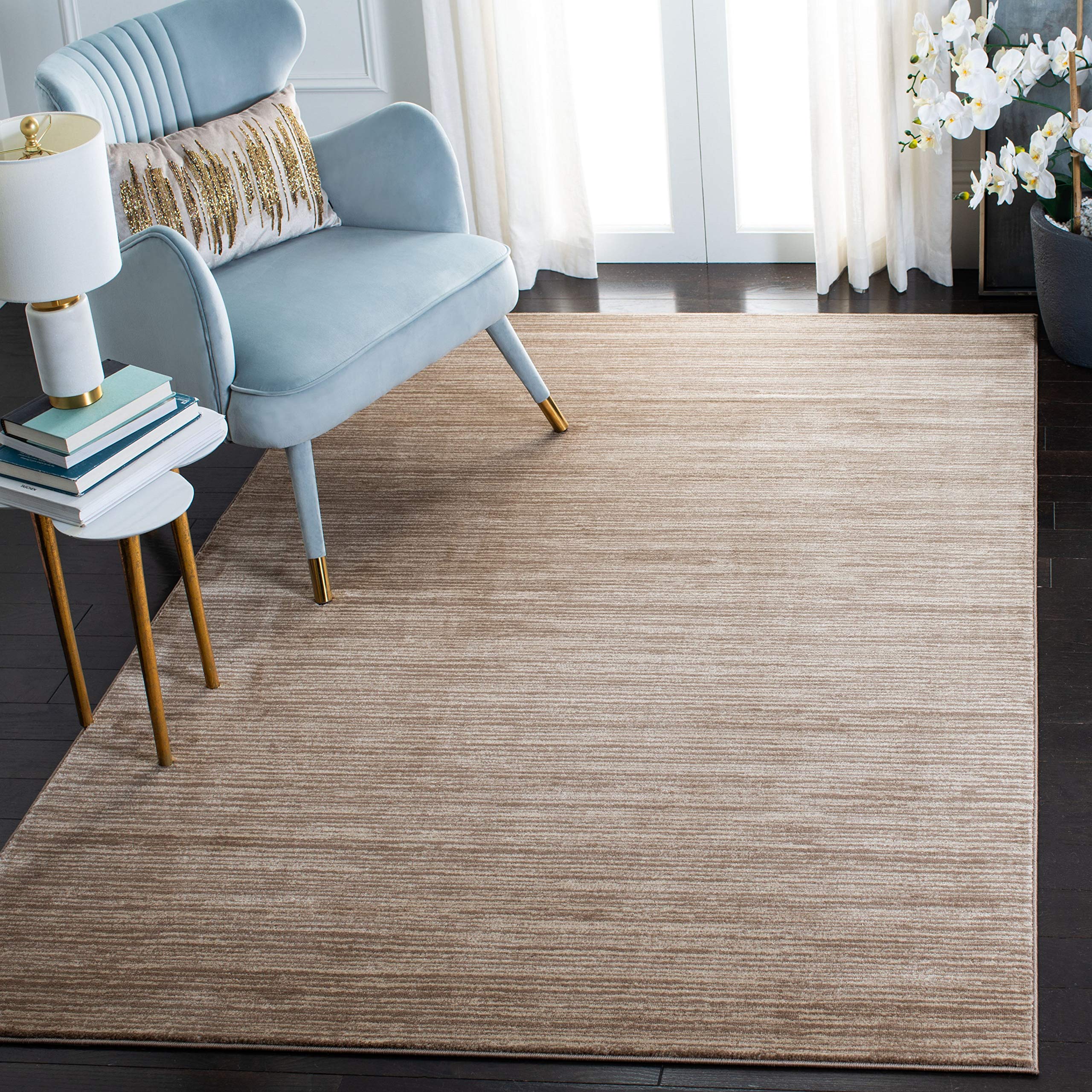 SAFAVIEH Vision Collection Accent Rug - 3 x 5, Light Brown, Modern Ombre Tonal Chic Design, Non-Shedding & Easy Care, Ideal fo