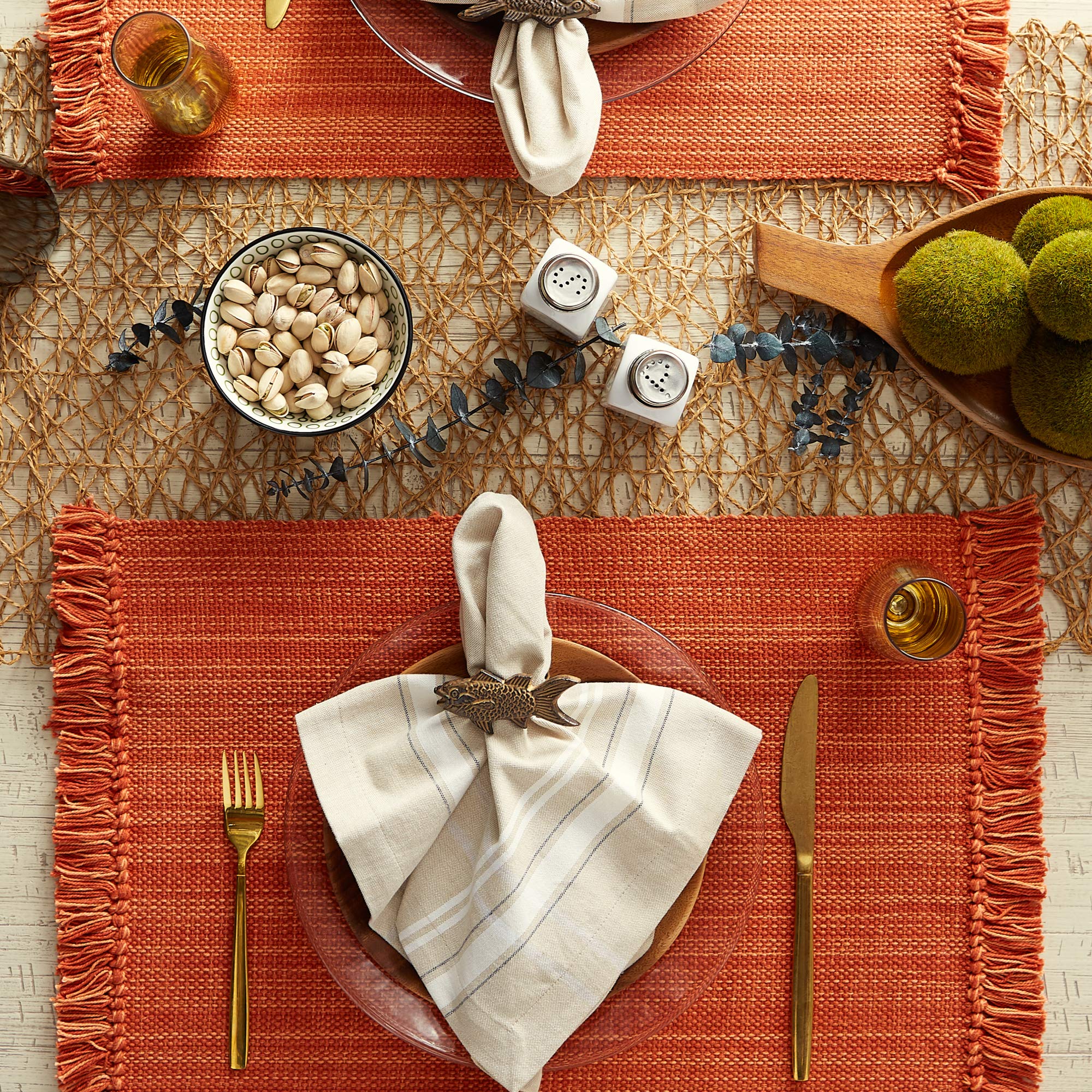 DII Variegated Spice Fringe Placemat (Set of 6)
